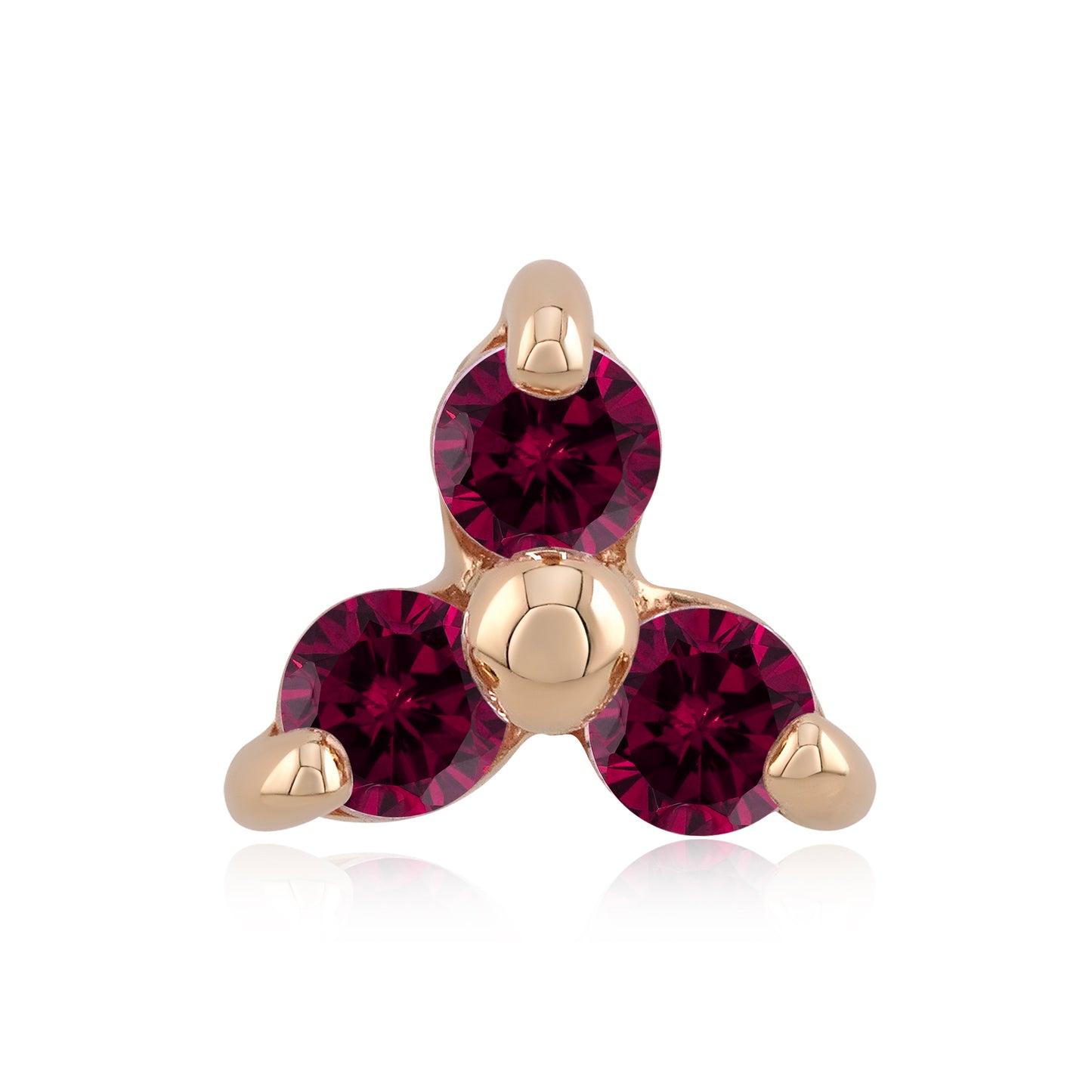 14k gold threadless end with cubic zirconia for body piercings