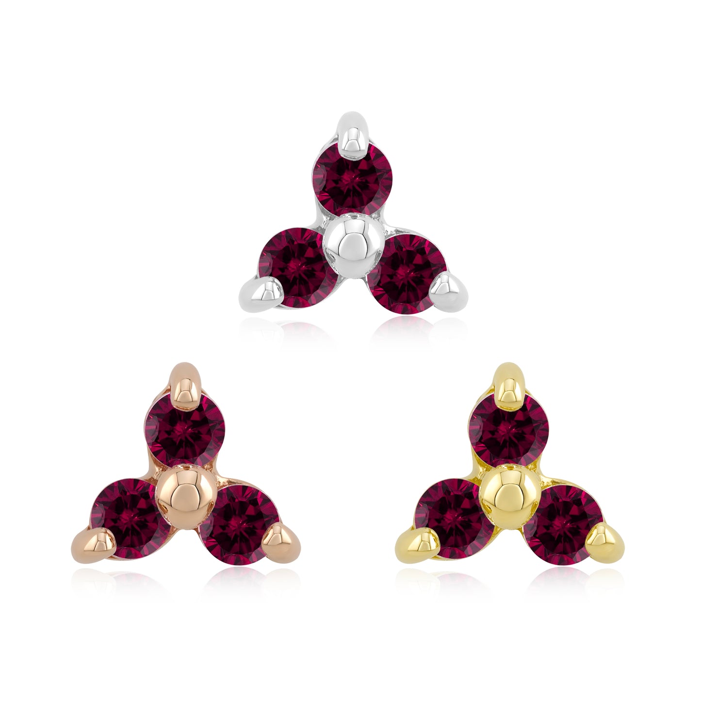 14k gold threadless end with cubic zirconia for body piercings