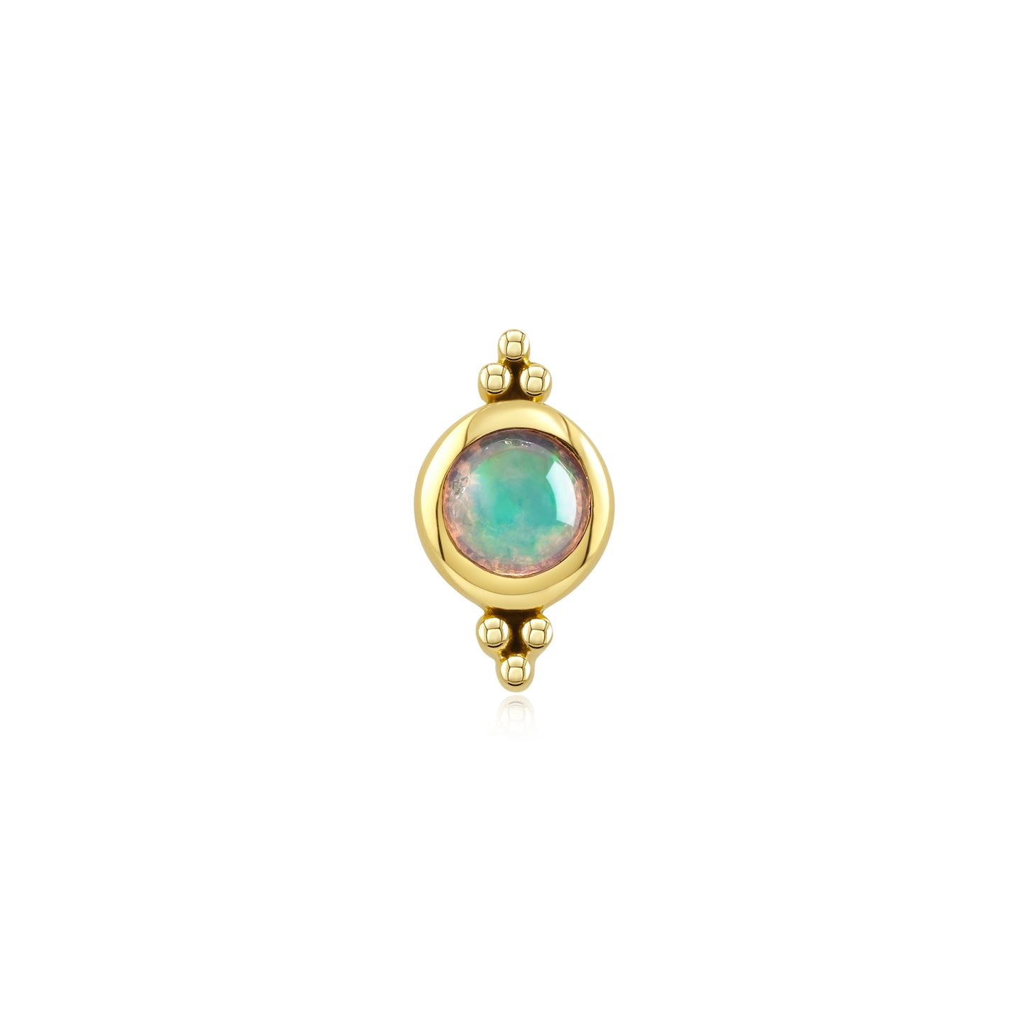Sweetheart 14k gold opal threadless body jewelry