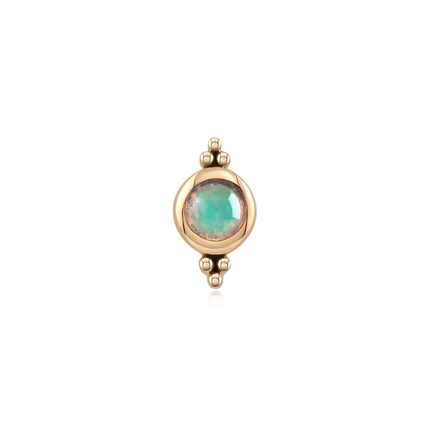 Sweetheart 14k gold opal threadless body jewelry