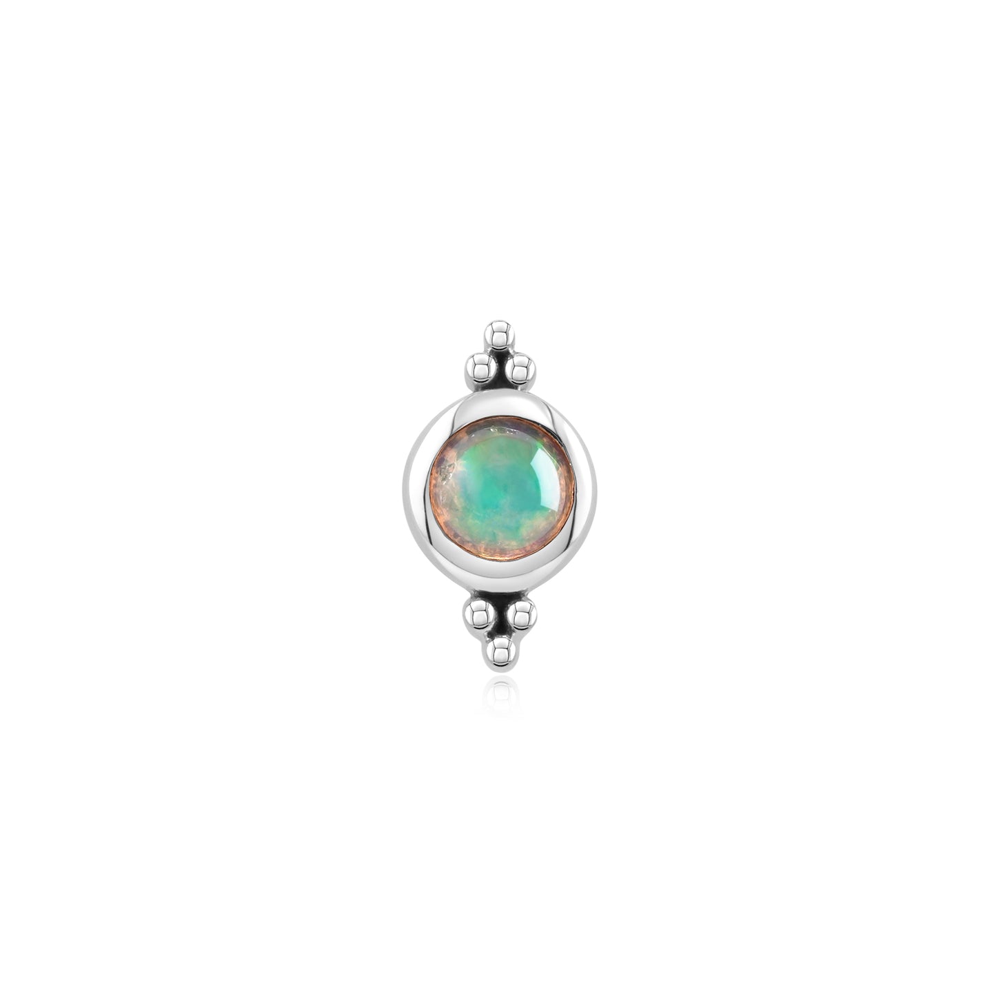 Sweetheart 14k gold opal threadless body jewelry