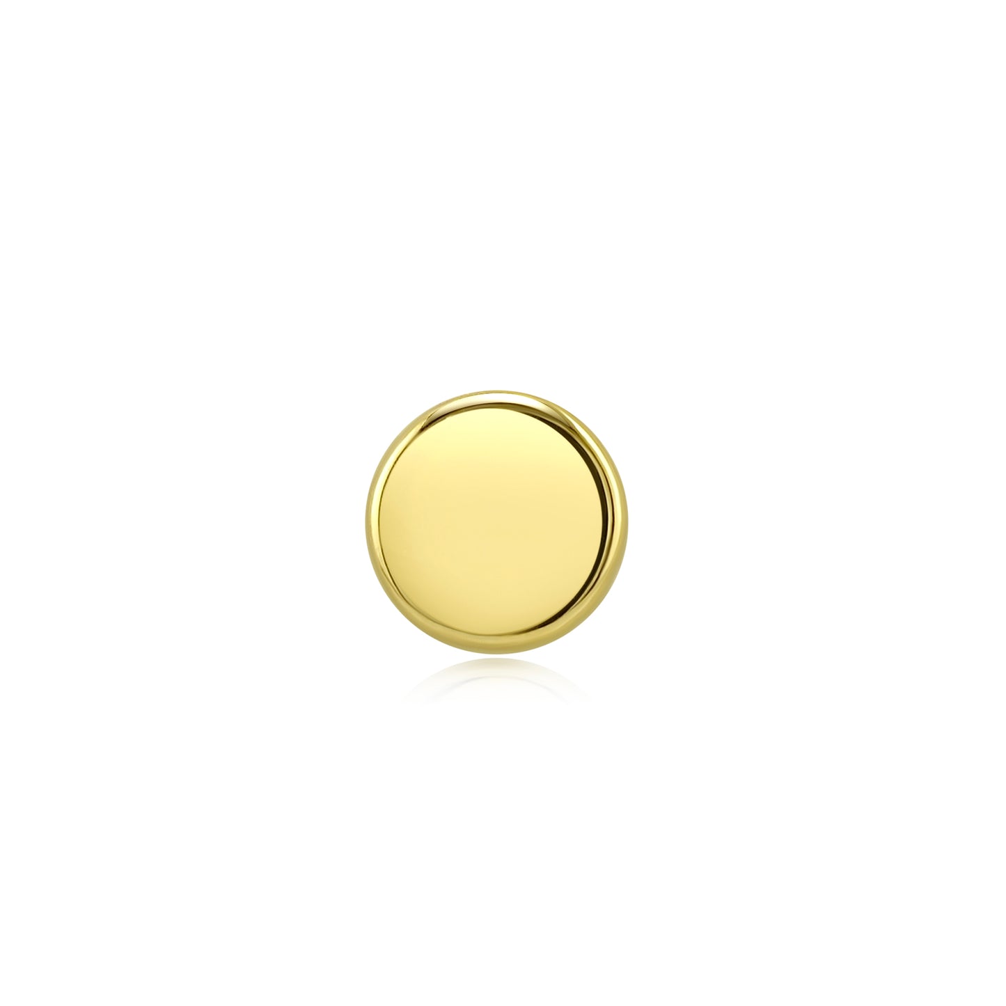 14k gold flat disk threadless end for piercing jewelry