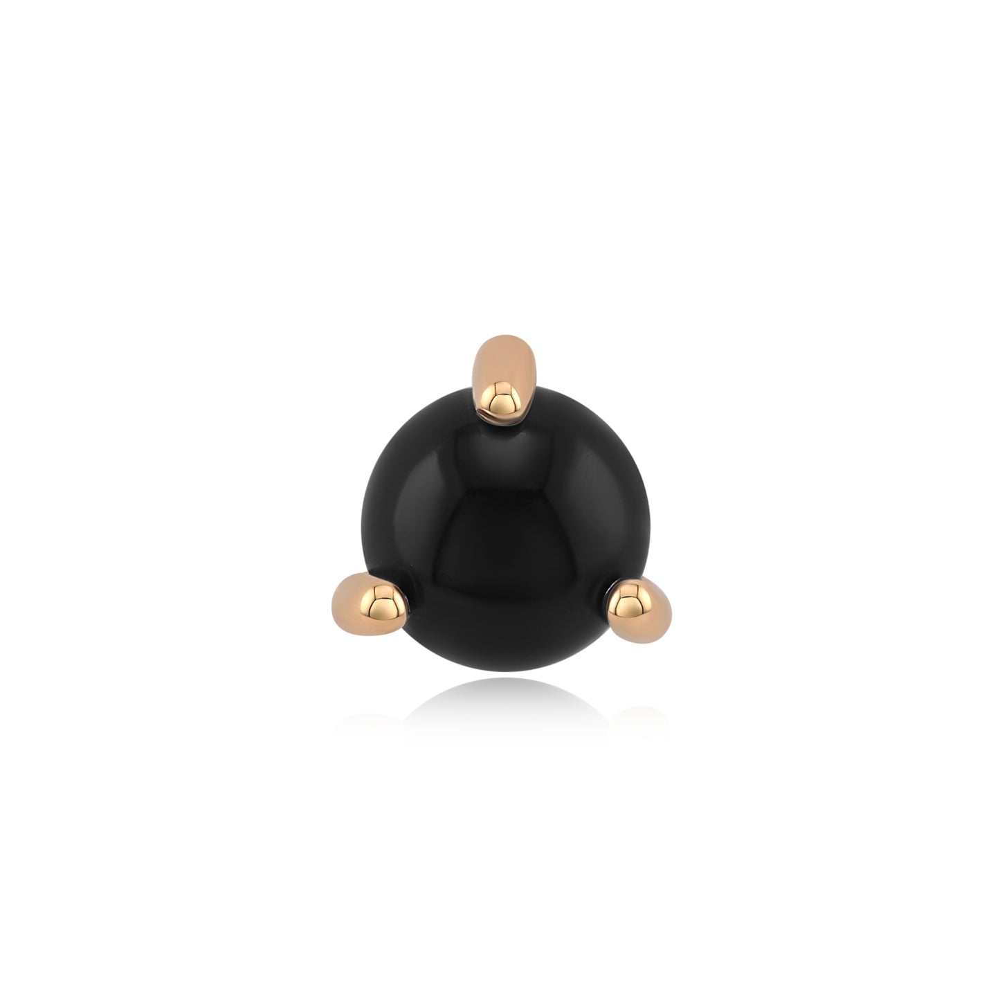 onyx cabochon threadless end in 14k gold for piercings