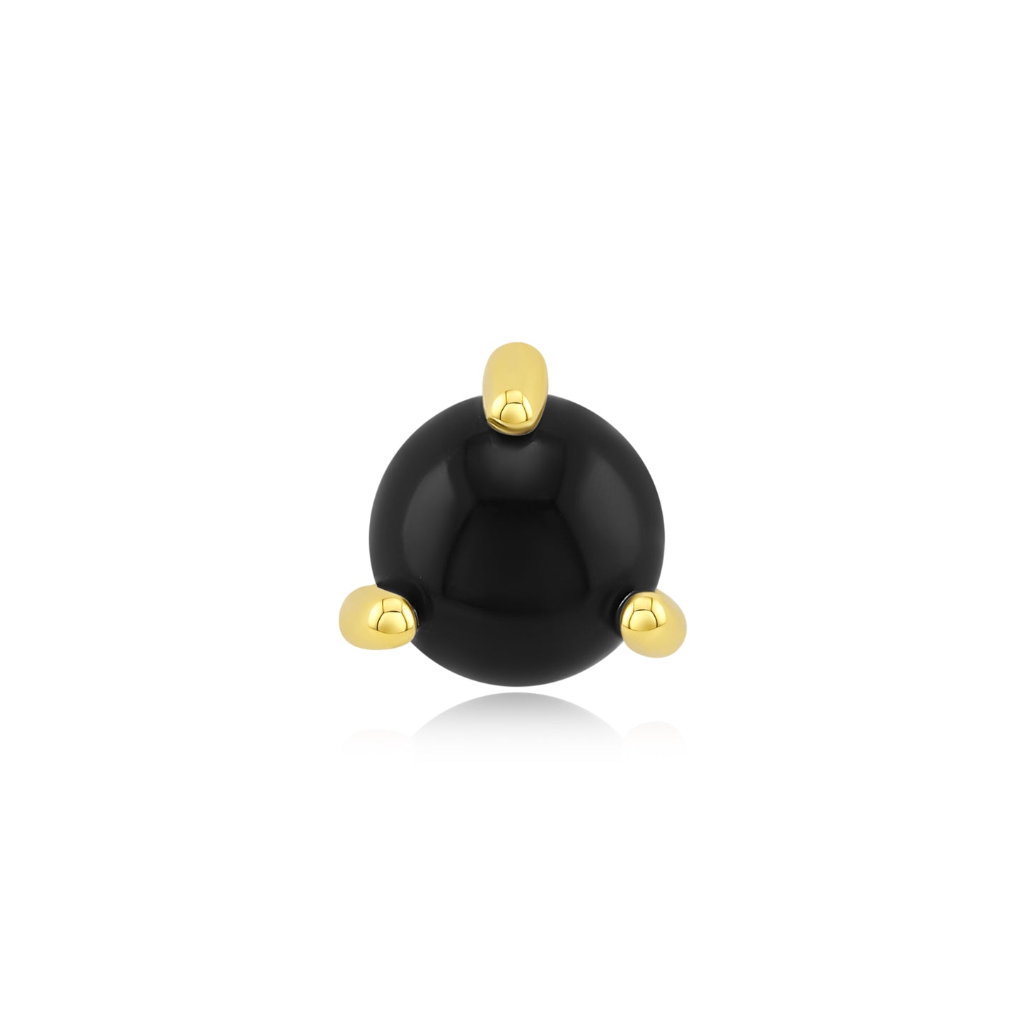 onyx cabochon threadless end in 14k gold for piercings