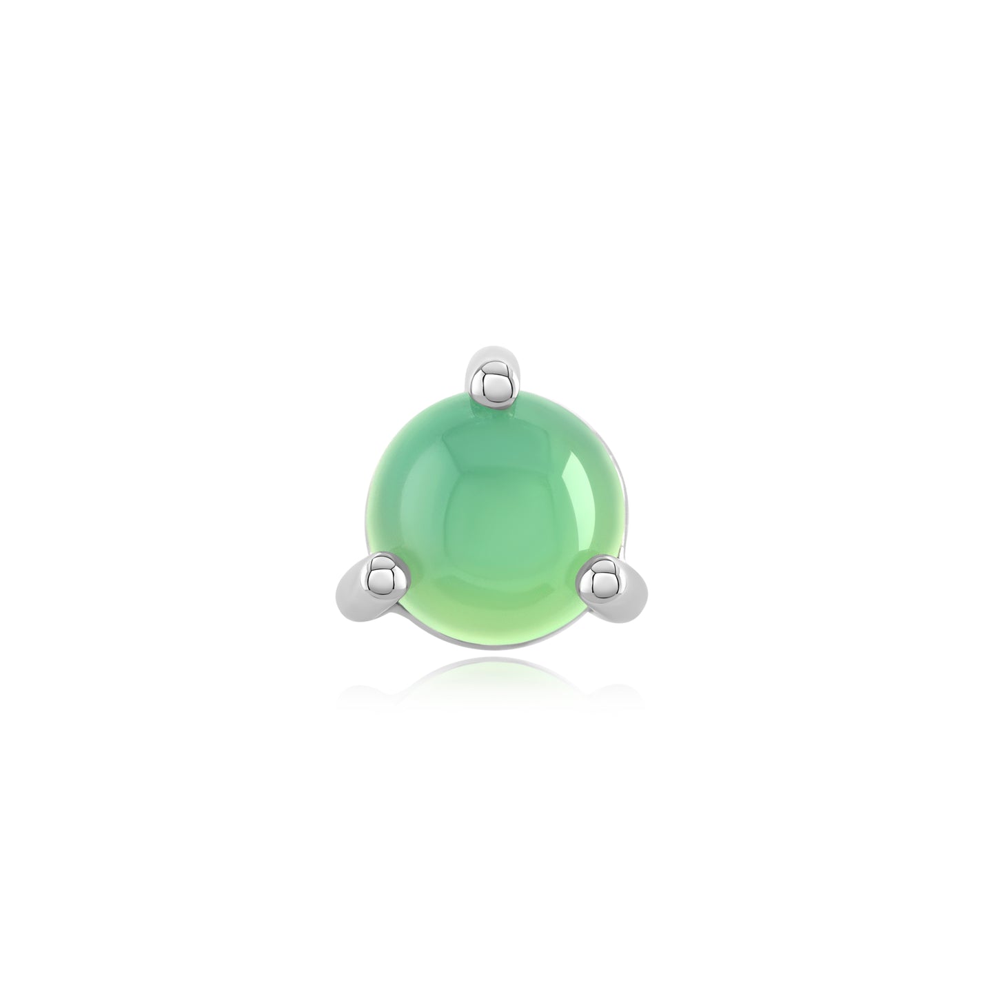 chrysoprase threadless end 14k gold three prong piercing top