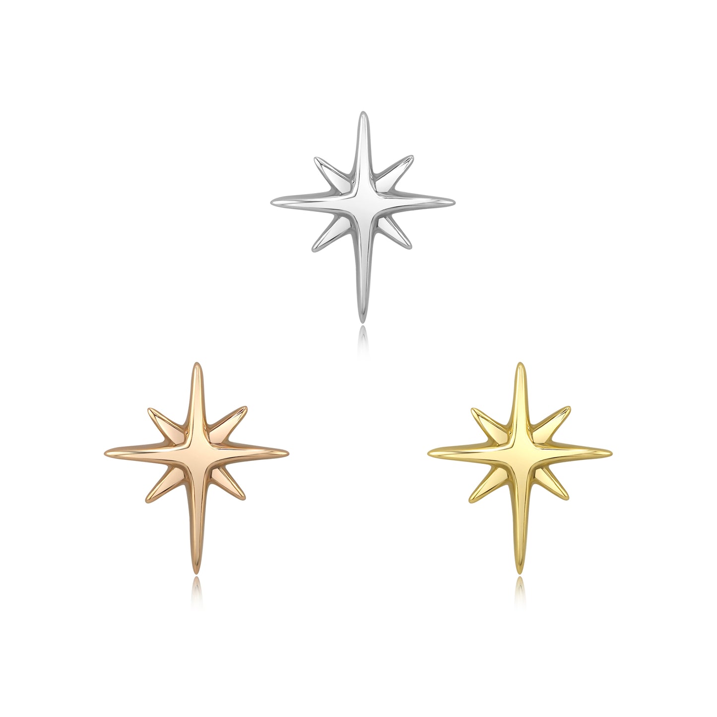 14k gold star-shaped threadless piercing jewelry – Astrid