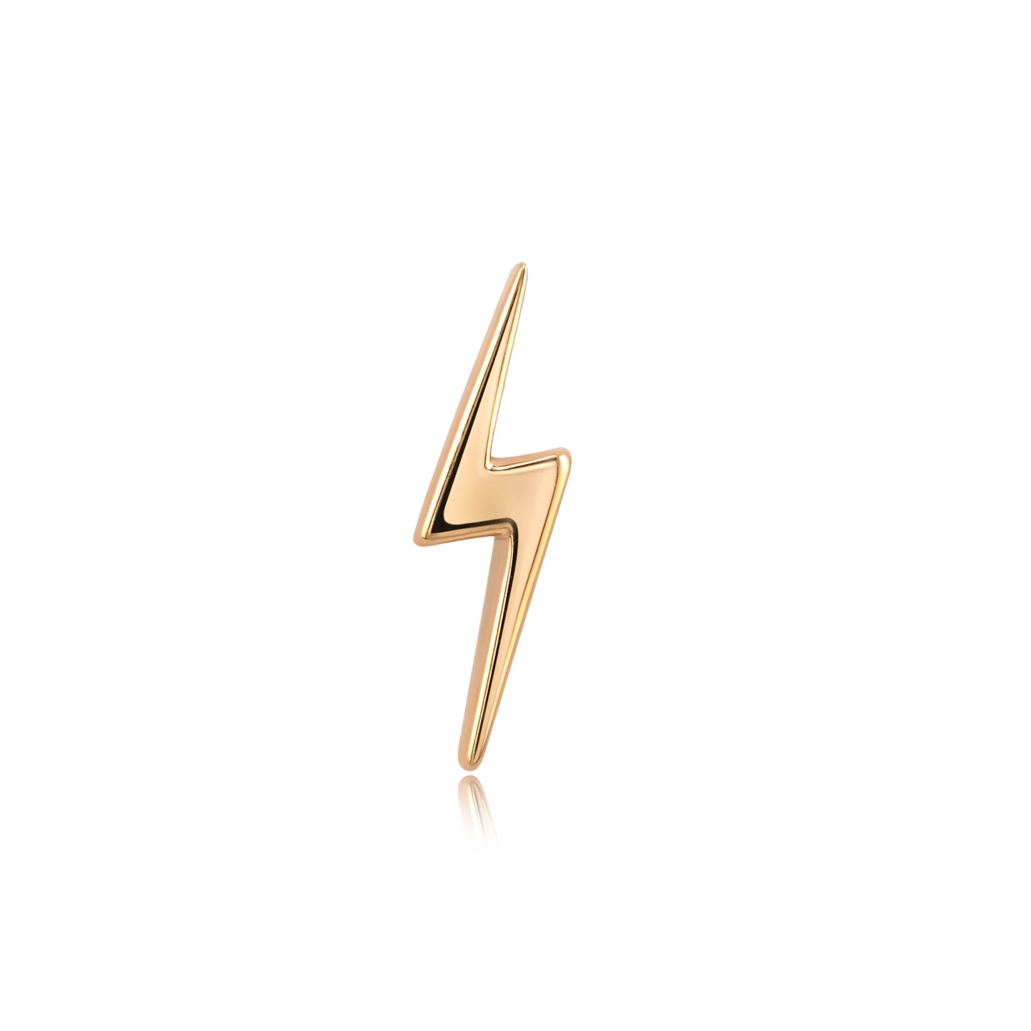14k gold lightning bolt threadless end piercing jewelry