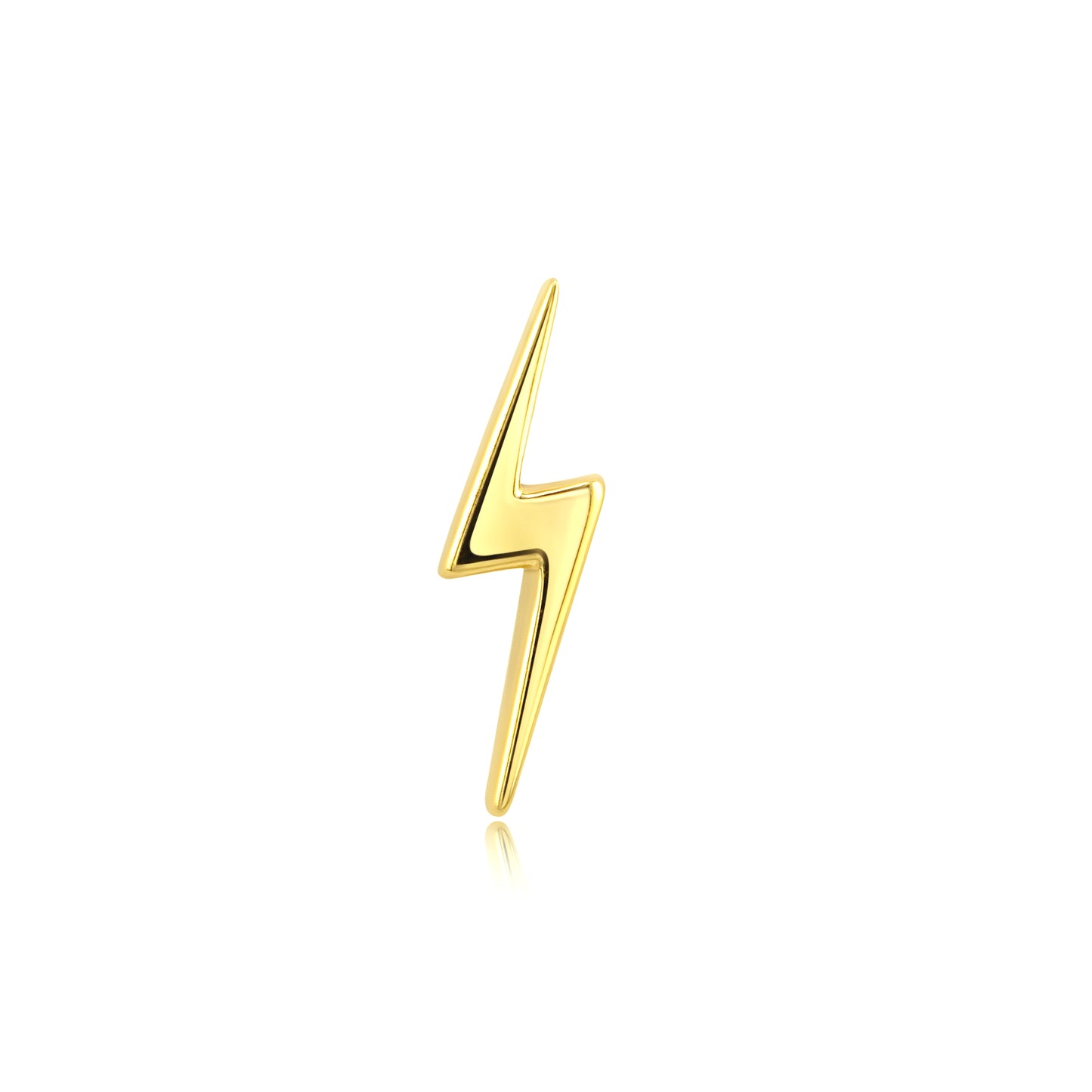 14k gold lightning bolt threadless end piercing jewelry