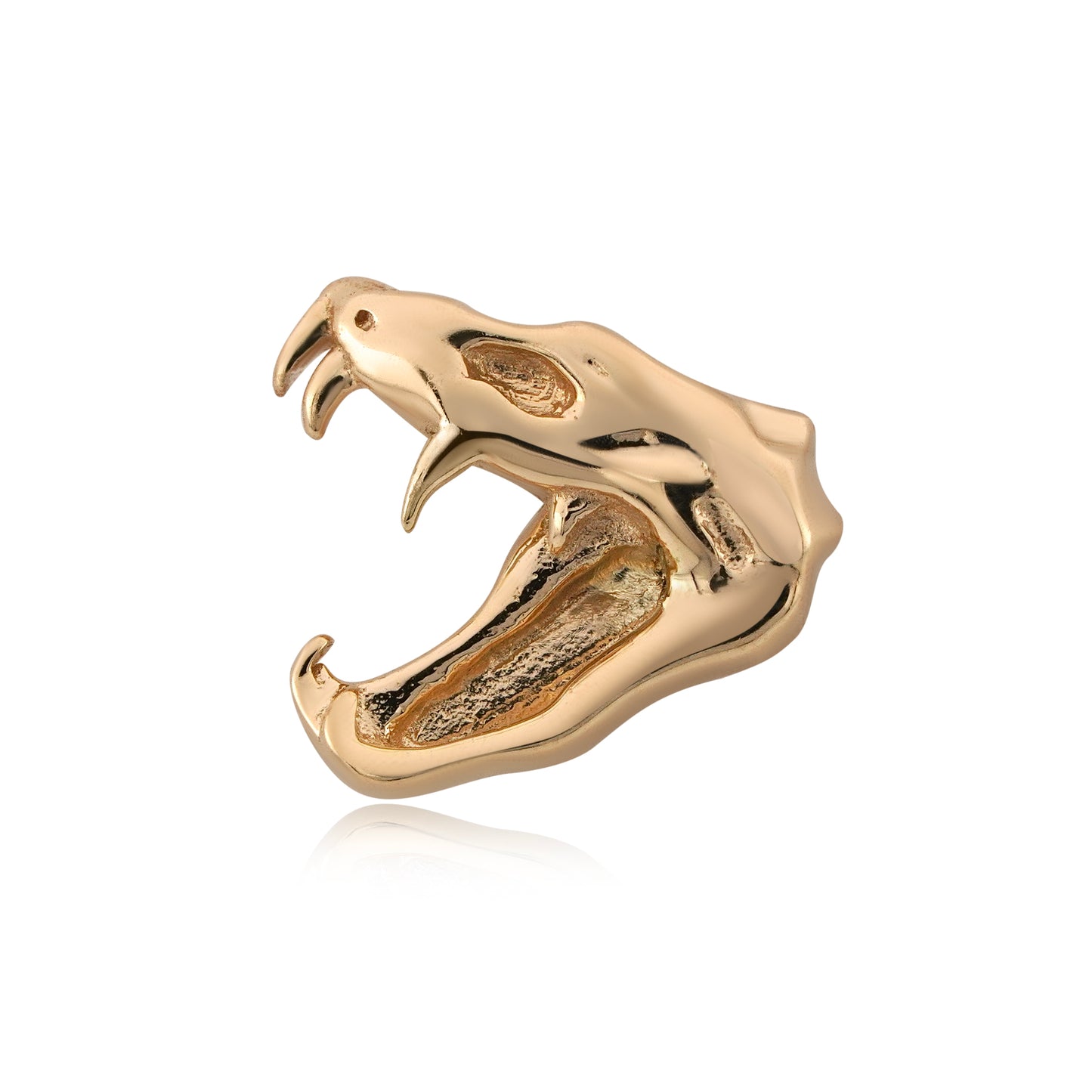 dragon skull threadless end in 14k gold piercing jewelry