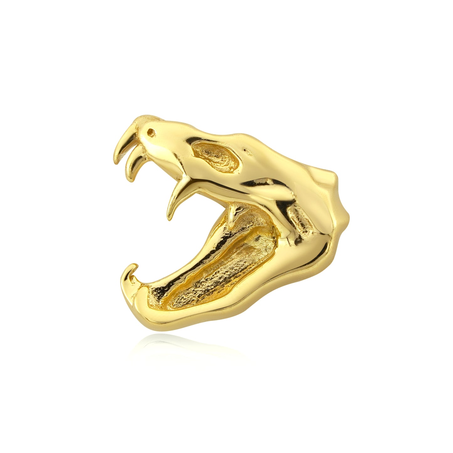 dragon skull threadless end in 14k gold piercing jewelry