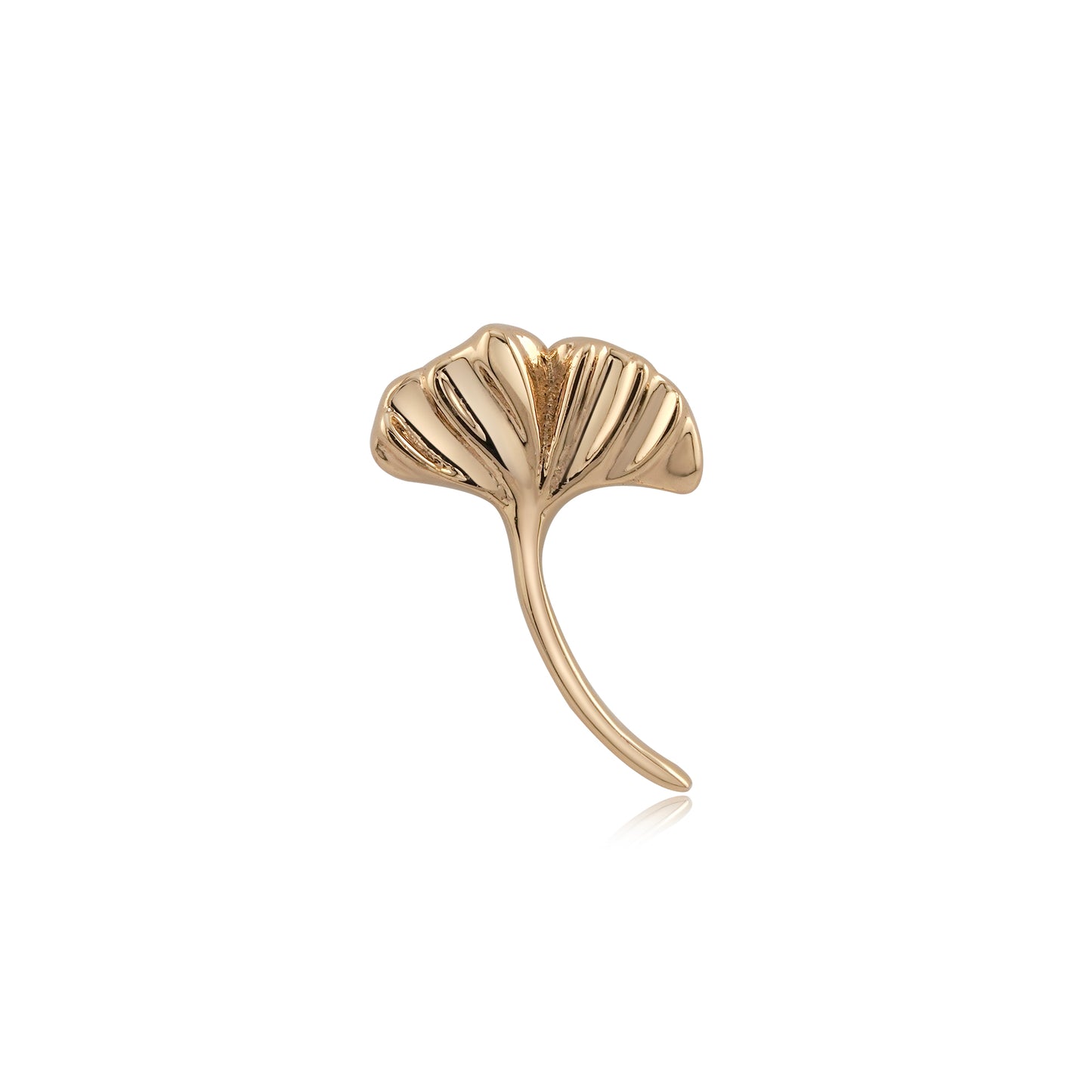 14k gold ginkgo threadless end piercing jewelry for studios