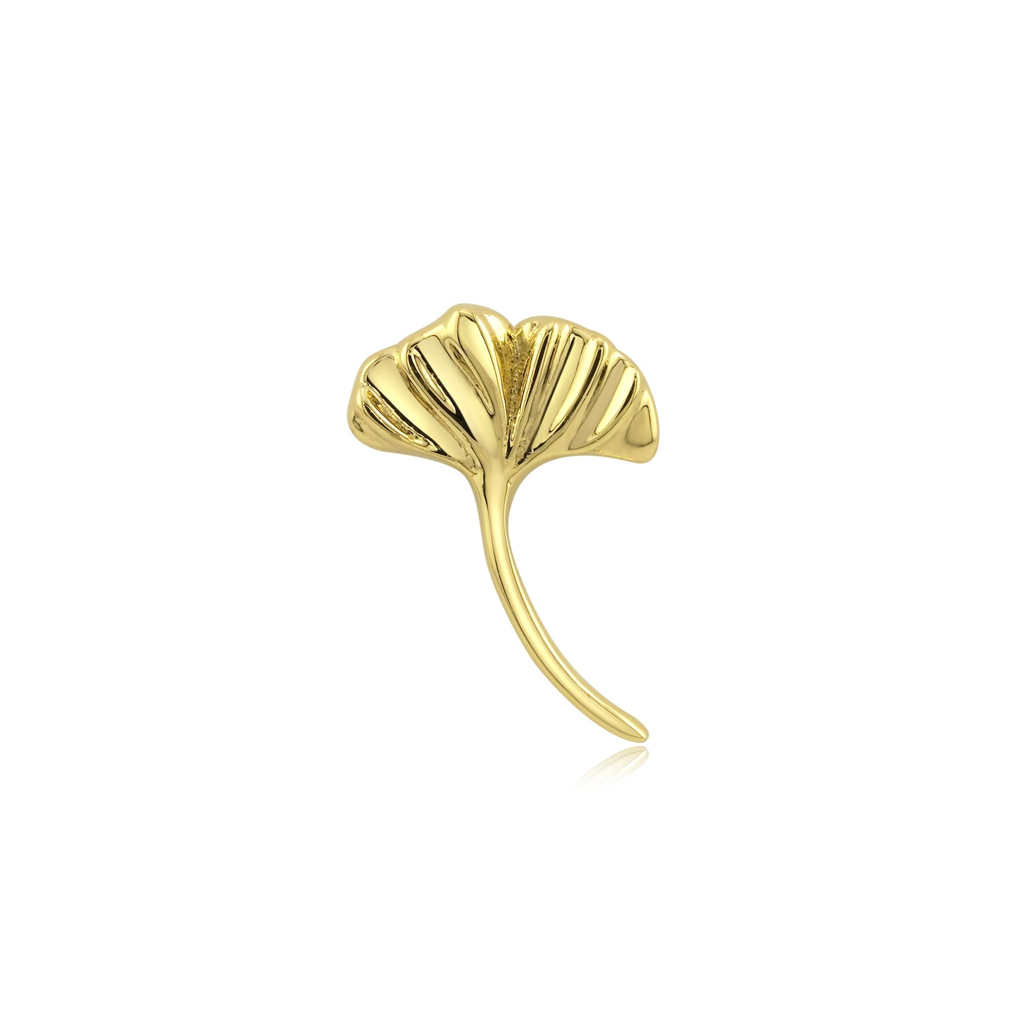 14k gold ginkgo threadless end piercing jewelry for studios