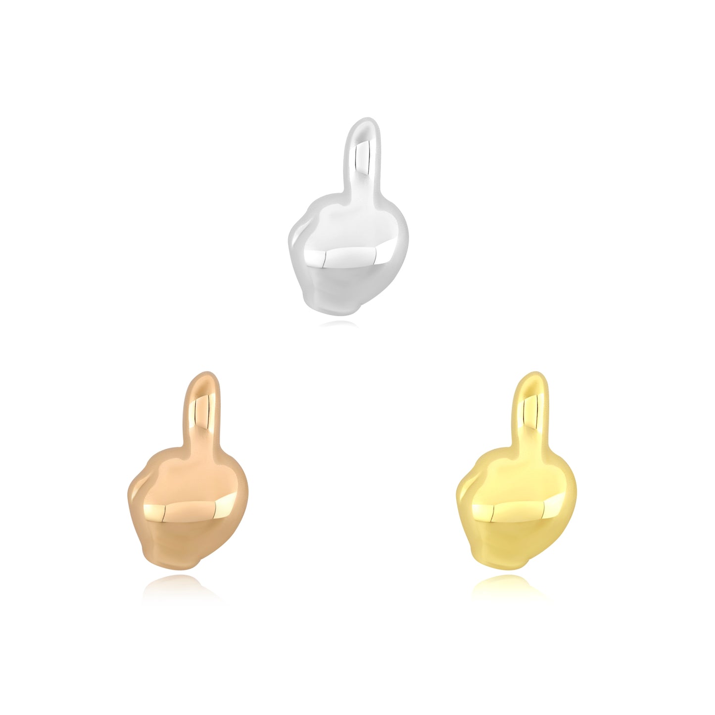 14k gold threadless end Finger Flip piercing jewelry