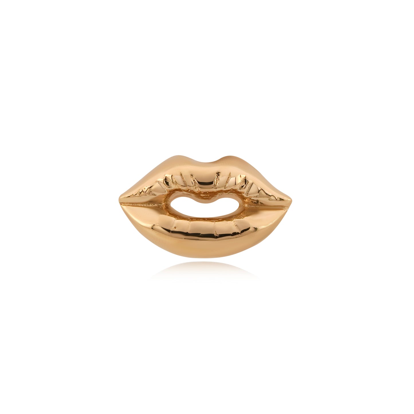 14k gold lip piercing jewelry – Kiss Me threadless end design
