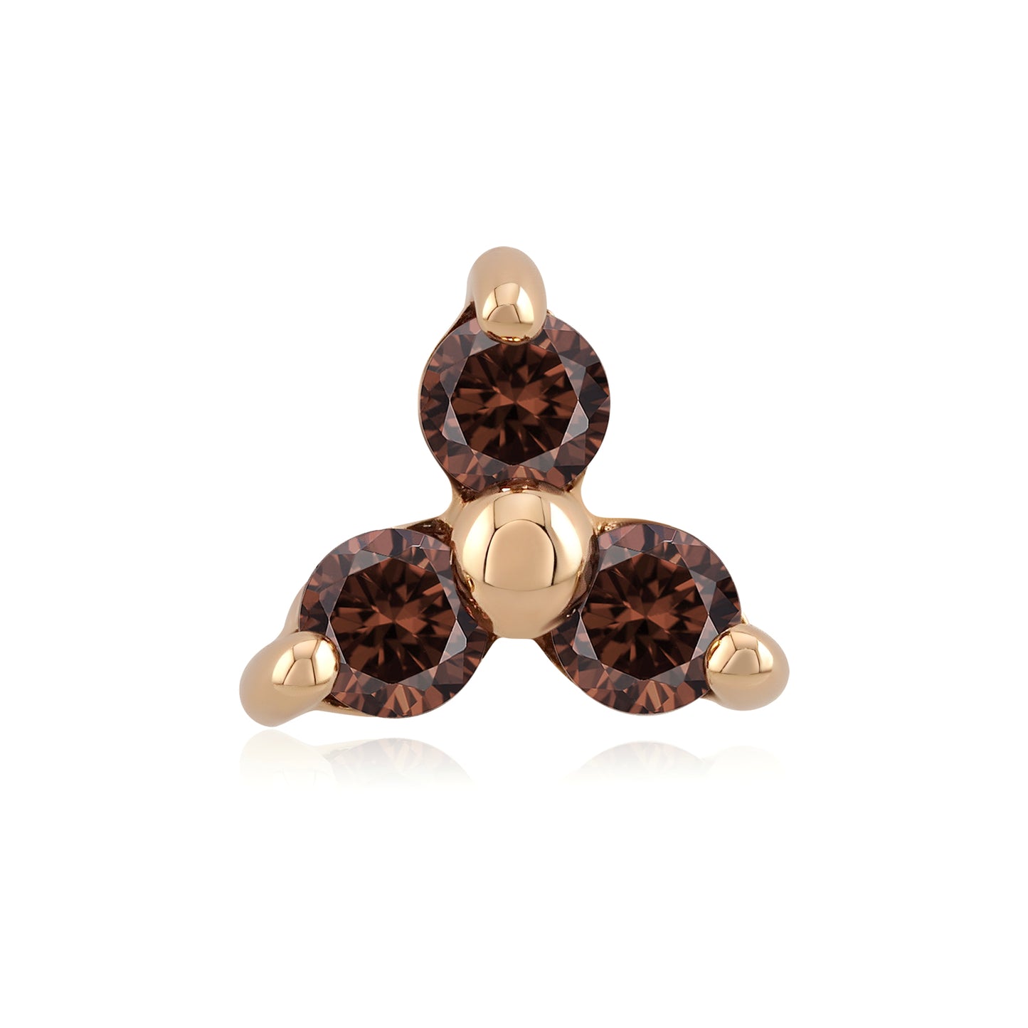 14k gold threadless end with cubic zirconia for body piercings