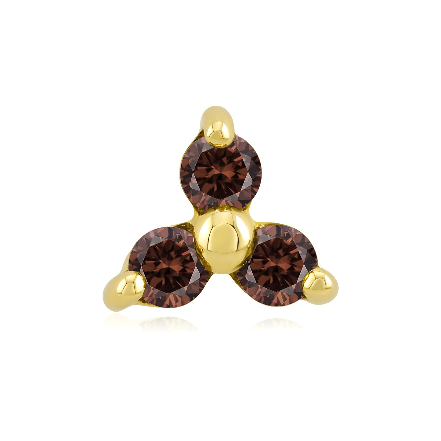 14k gold threadless end with cubic zirconia for body piercings