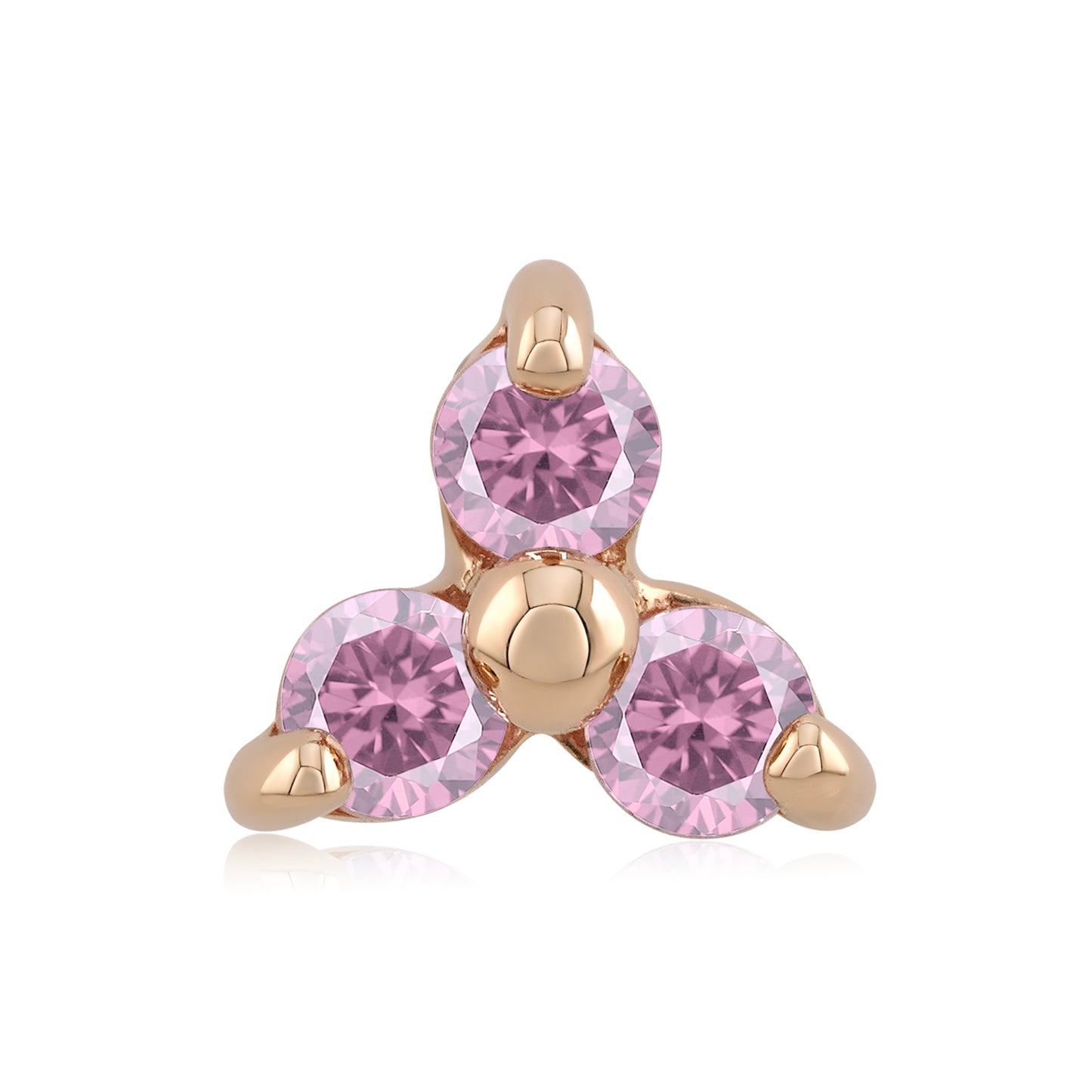 14k gold threadless end with cubic zirconia for body piercings