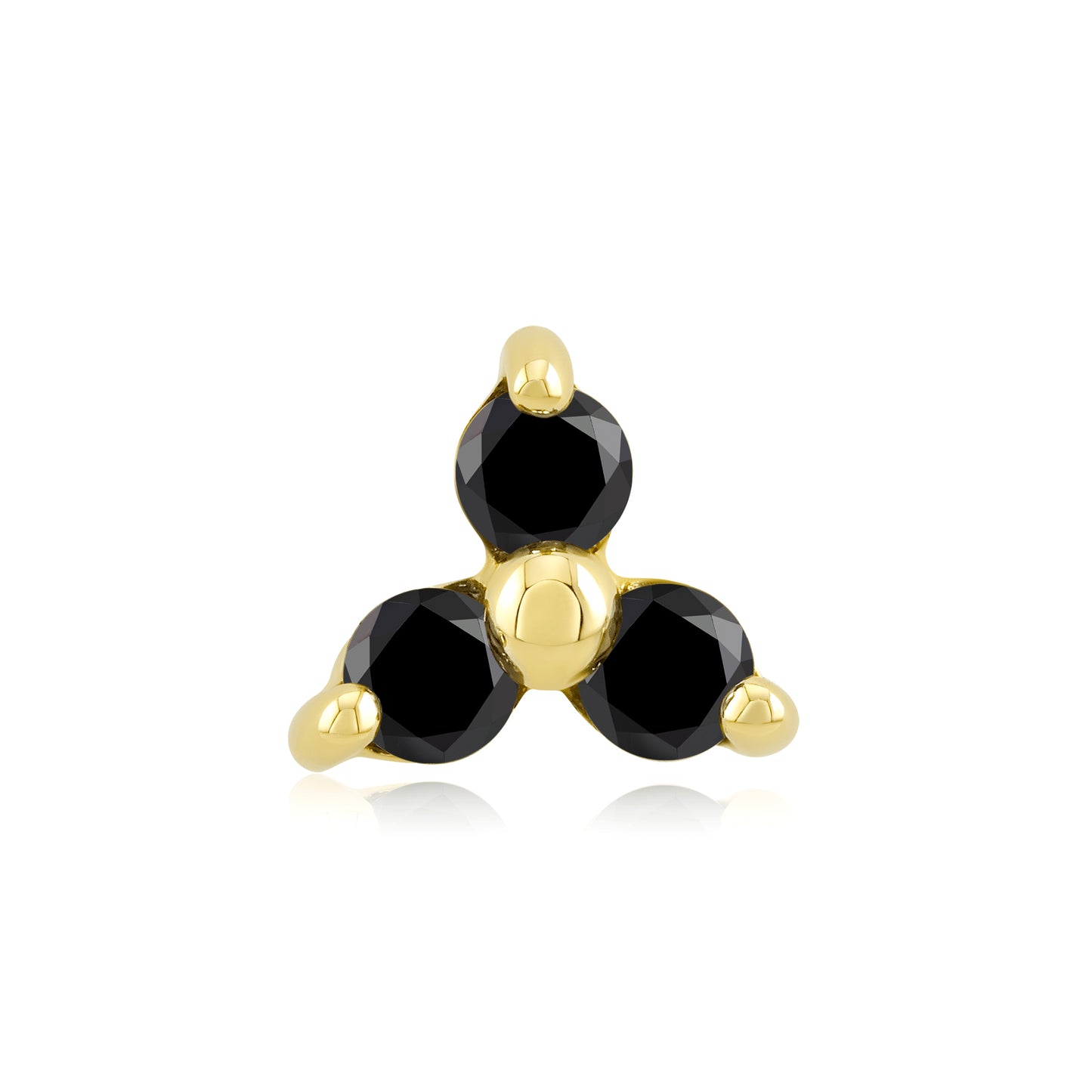 14k gold threadless end with cubic zirconia for body piercings