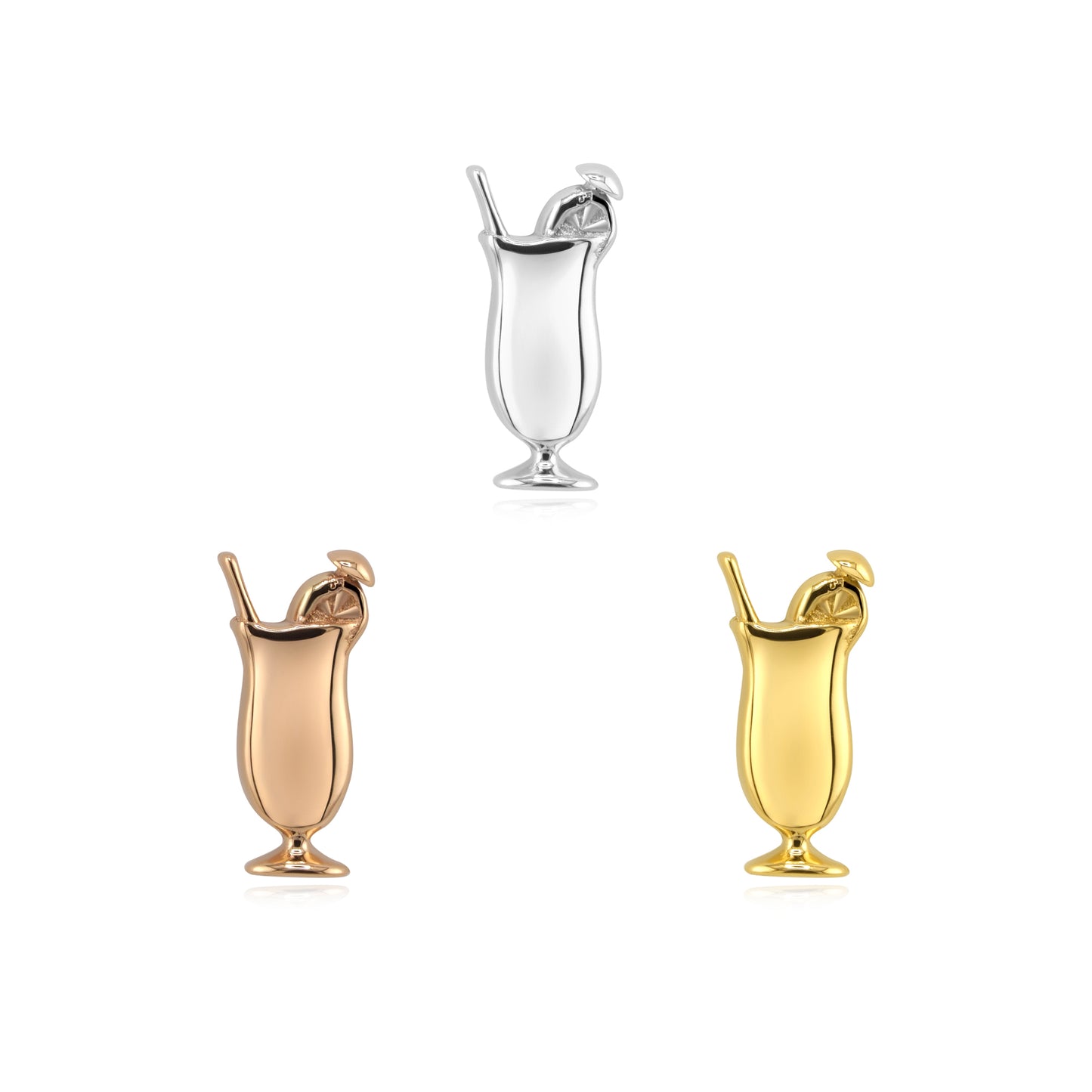 14k gold cocktail threadless end body piercing jewelry