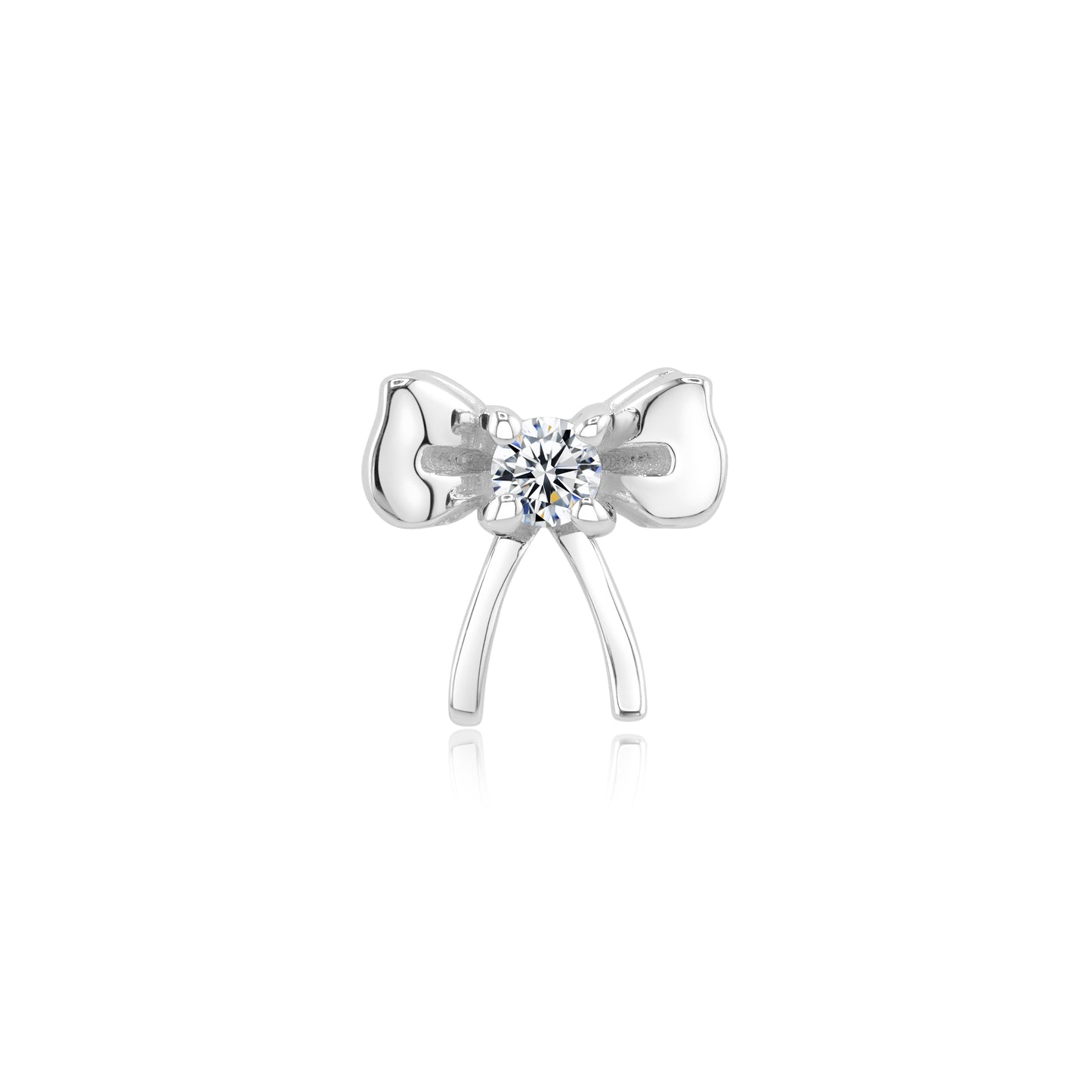 14k gold threadless end with bow CZ cartilage piercing top