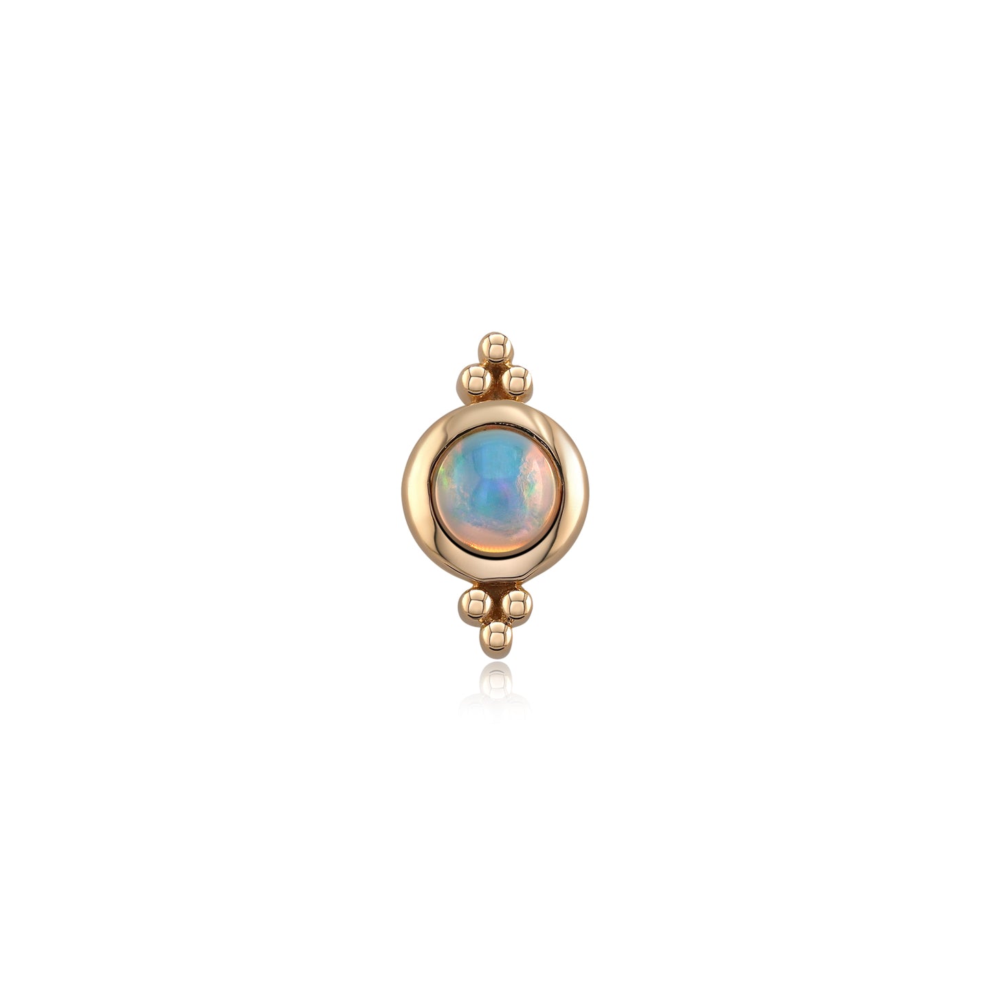 Sweetheart 14k gold opal threadless body jewelry