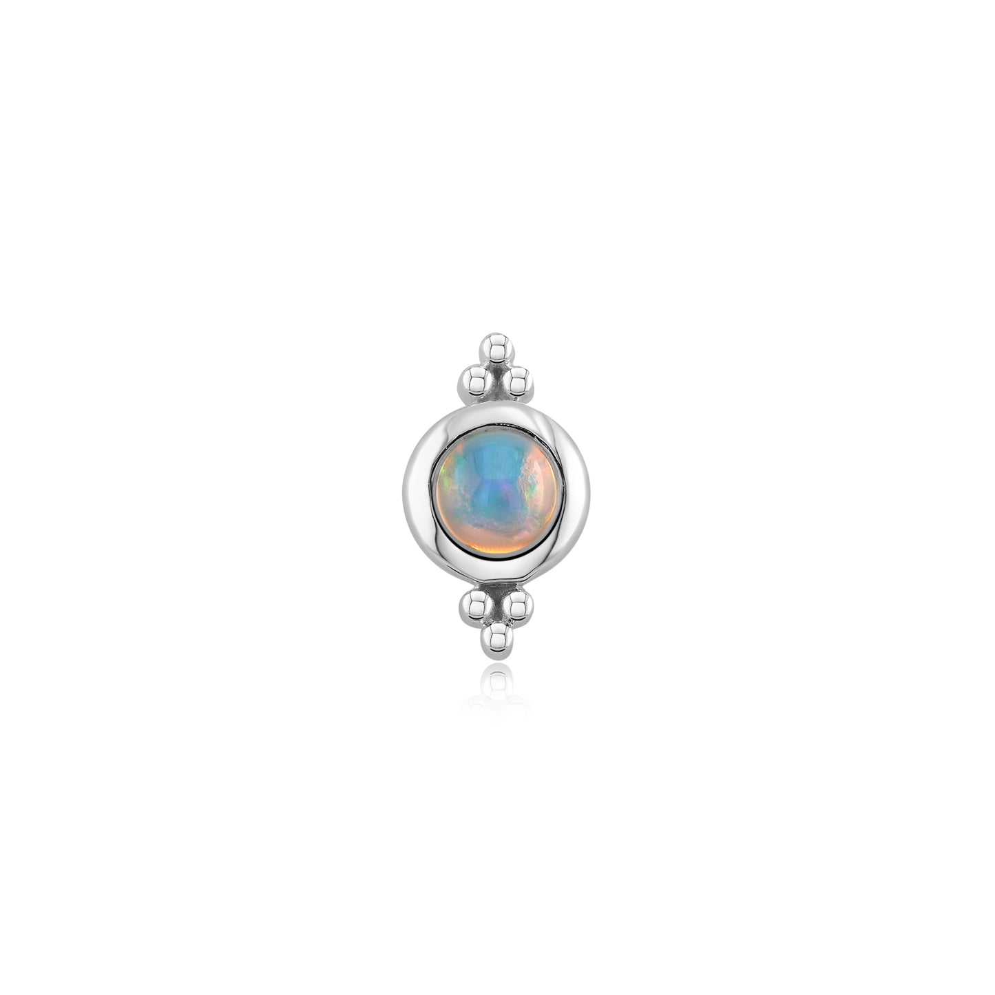 Sweetheart 14k gold opal threadless body jewelry