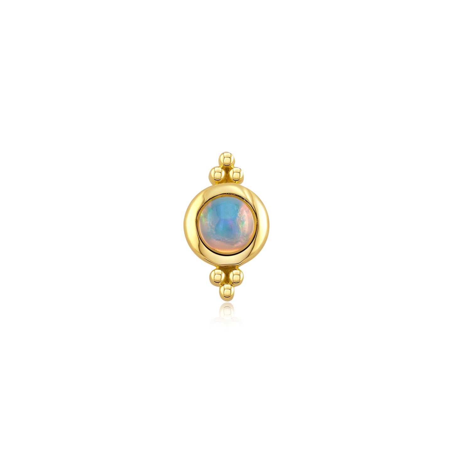 Sweetheart 14k gold opal threadless body jewelry