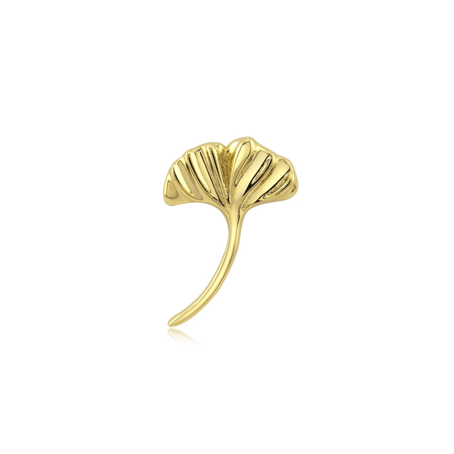 14k gold ginkgo threadless end piercing jewelry for studios