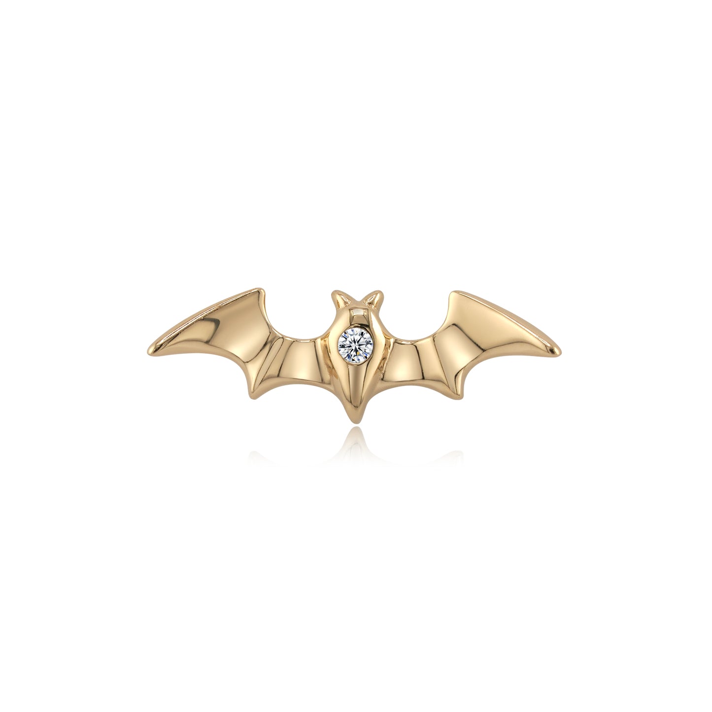 Nocturne bat jewelry in 14k gold with threadless titanium