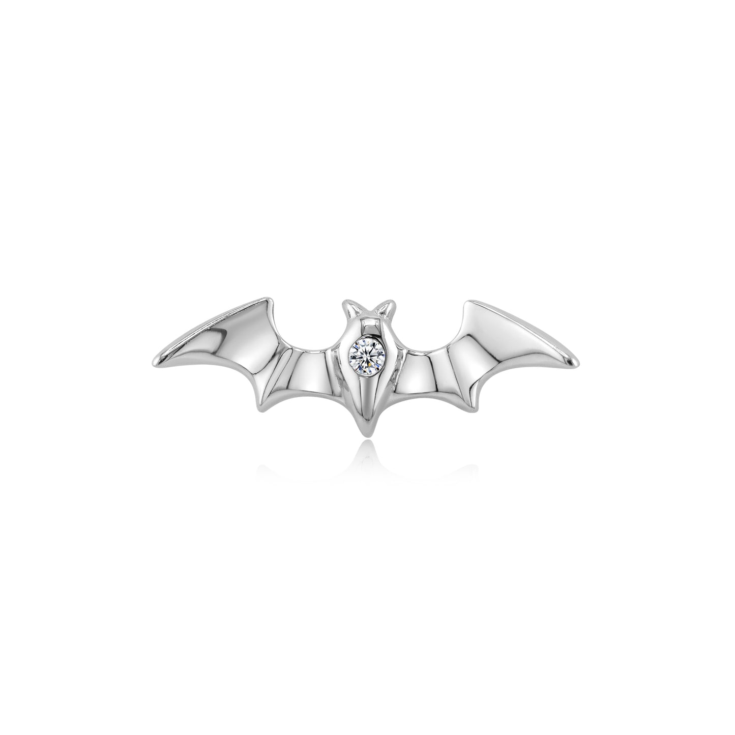 Nocturne bat jewelry in 14k gold with threadless titanium