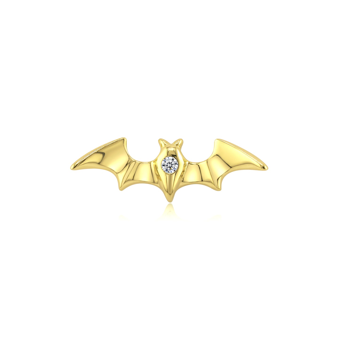 Nocturne bat jewelry in 14k gold with threadless titanium