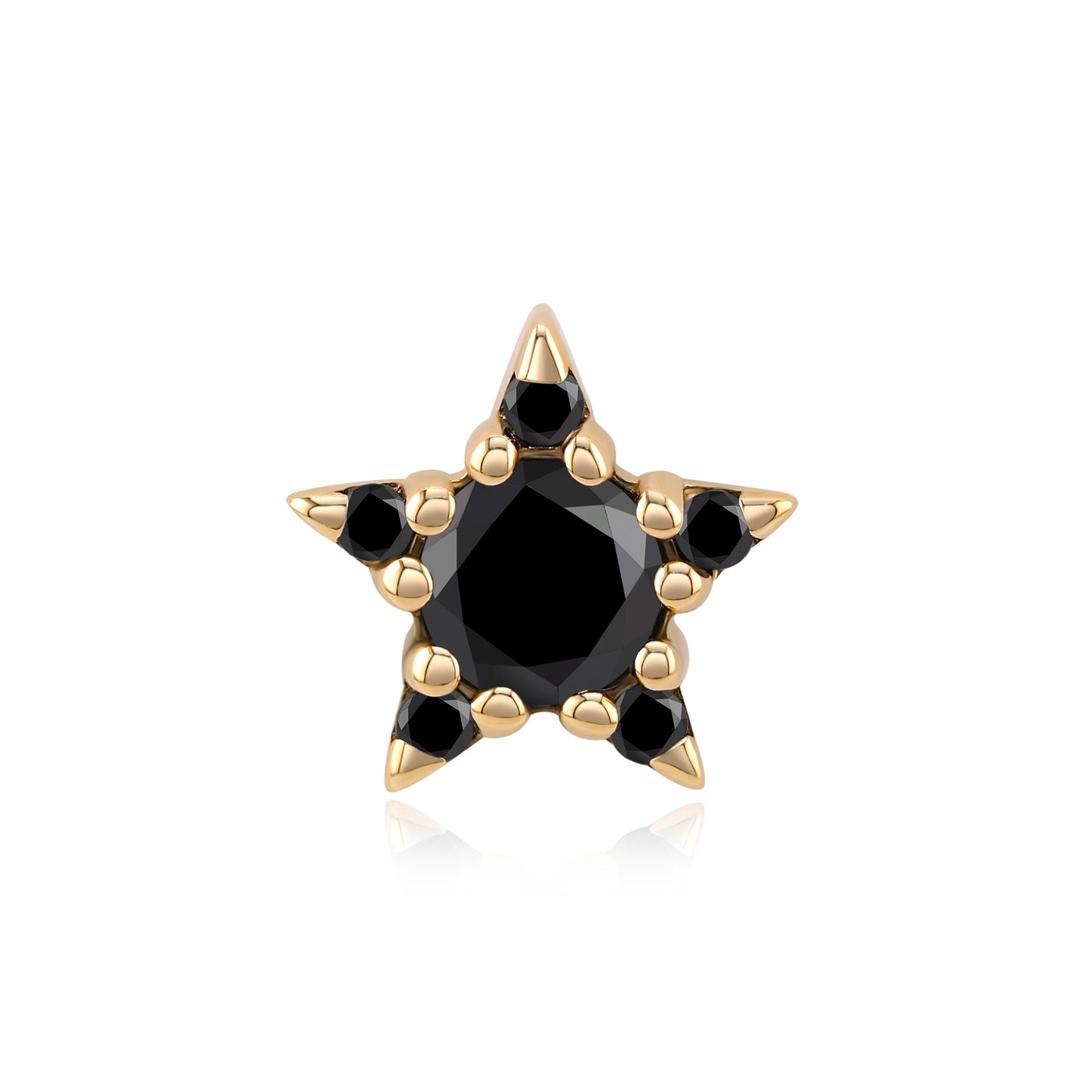 14k gold threadless end with celestial CZ and opal gemstones