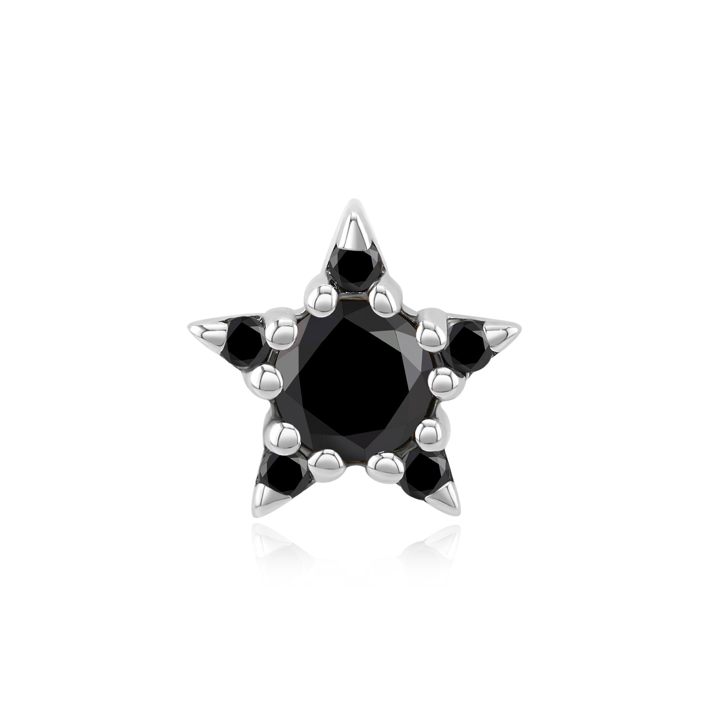 14k gold threadless end with celestial CZ and opal gemstones