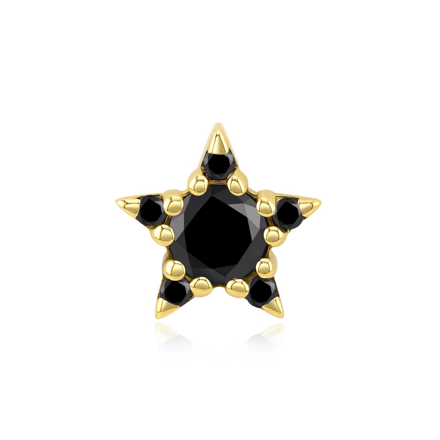 14k gold threadless end with celestial CZ and opal gemstones