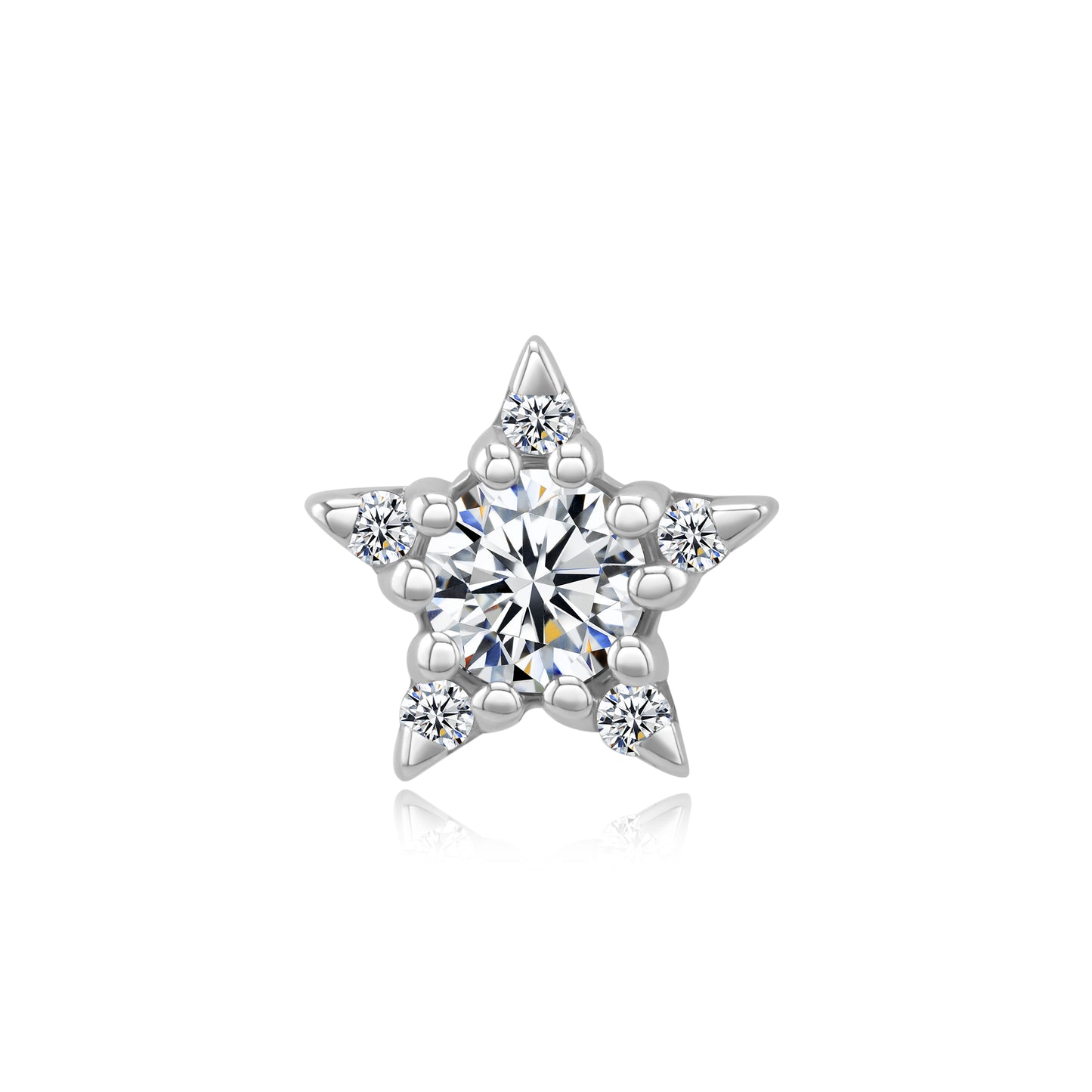 14k gold threadless end with celestial CZ and opal gemstones