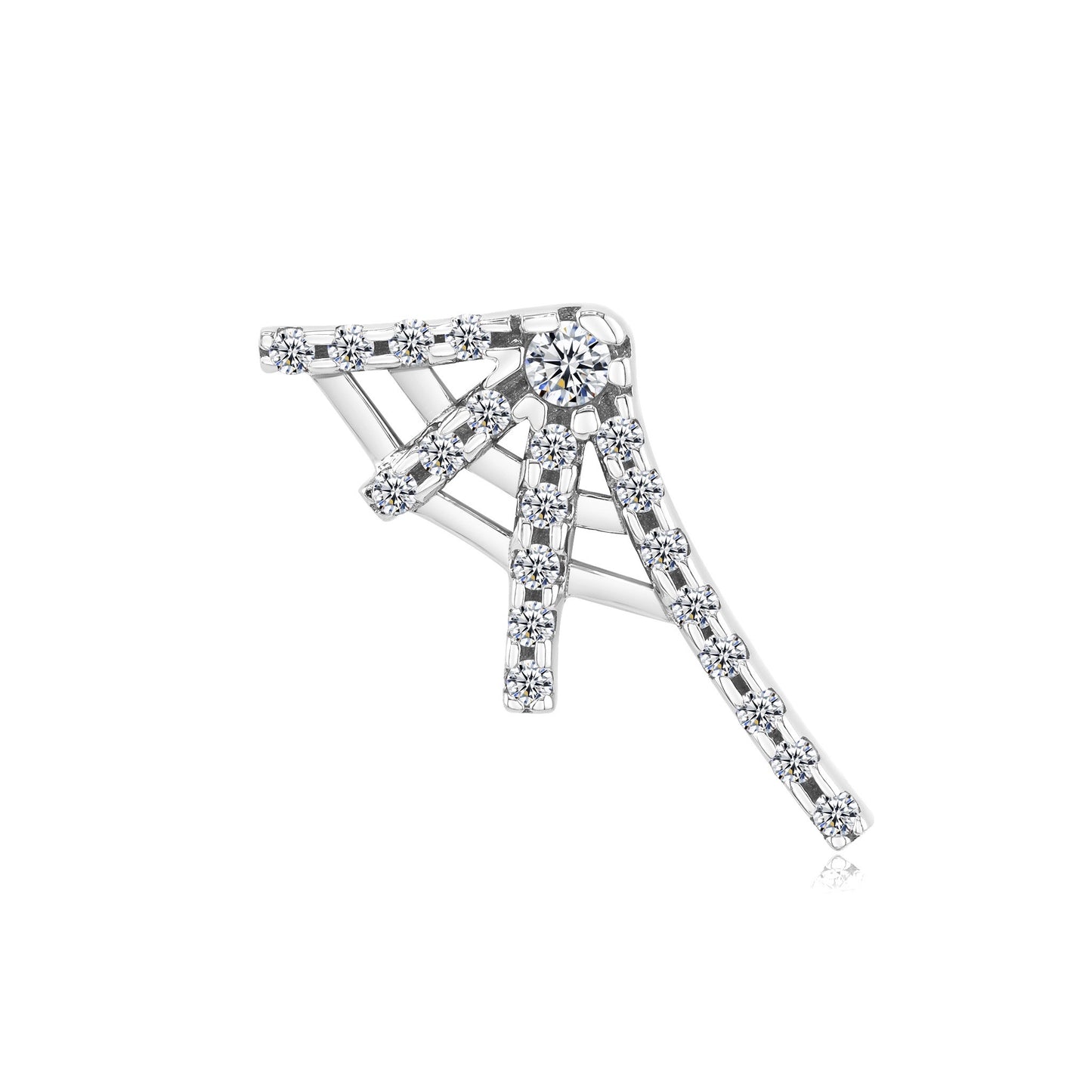 14k gold spider web piercing jewelry with black CZ gemstones