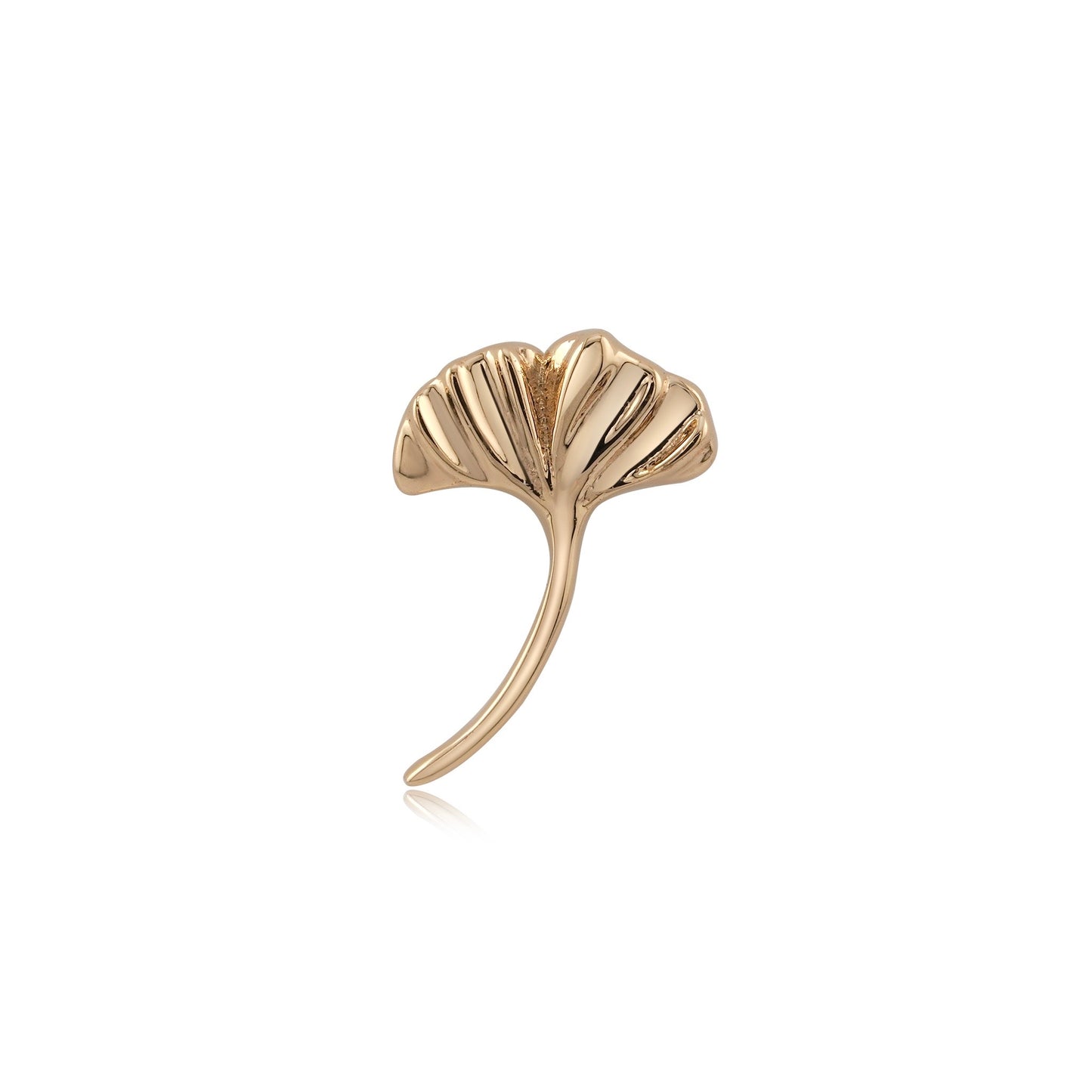 14k gold ginkgo threadless end piercing jewelry for studios