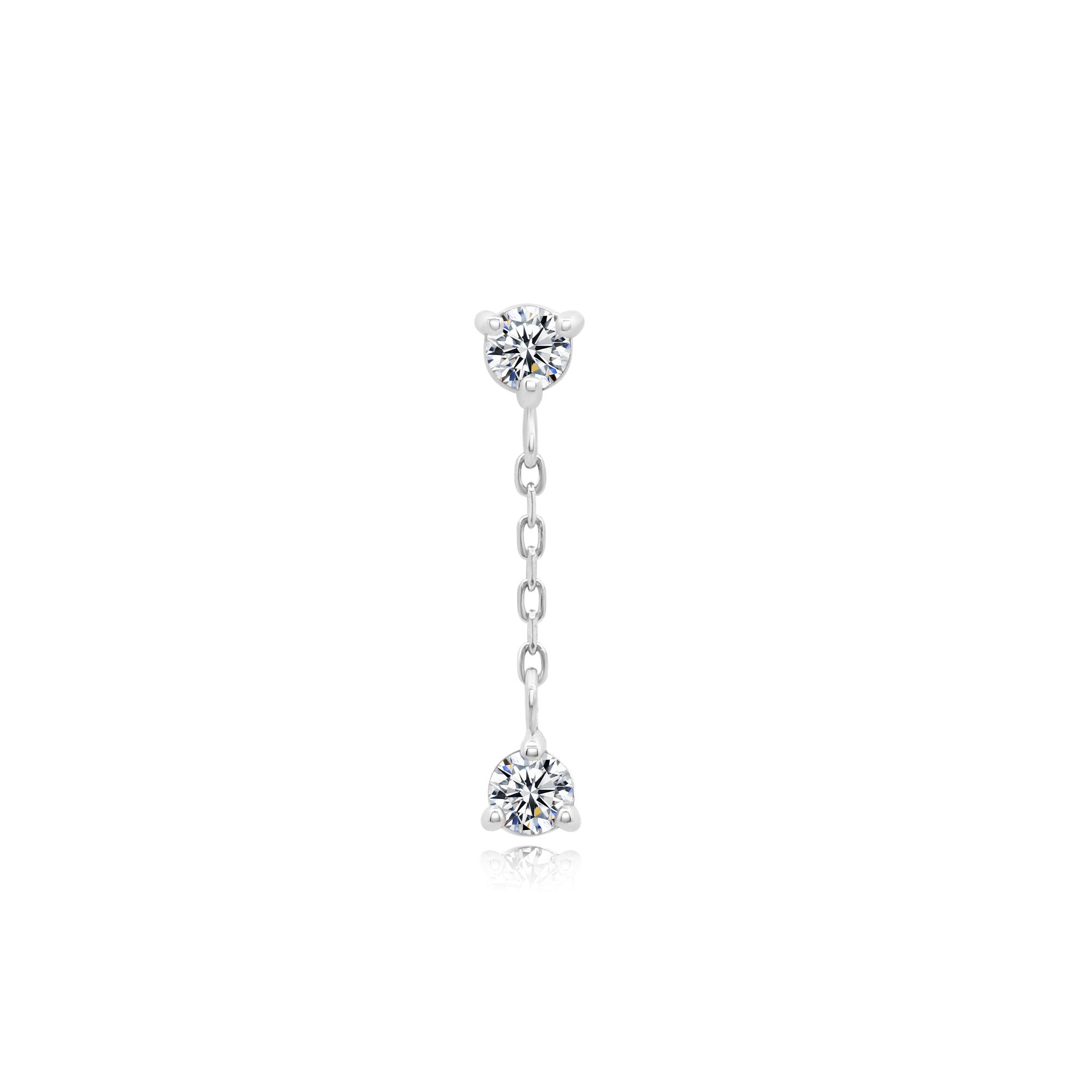 Lustre Threadless End – 14k Gold Piercing Jewelry with Chain