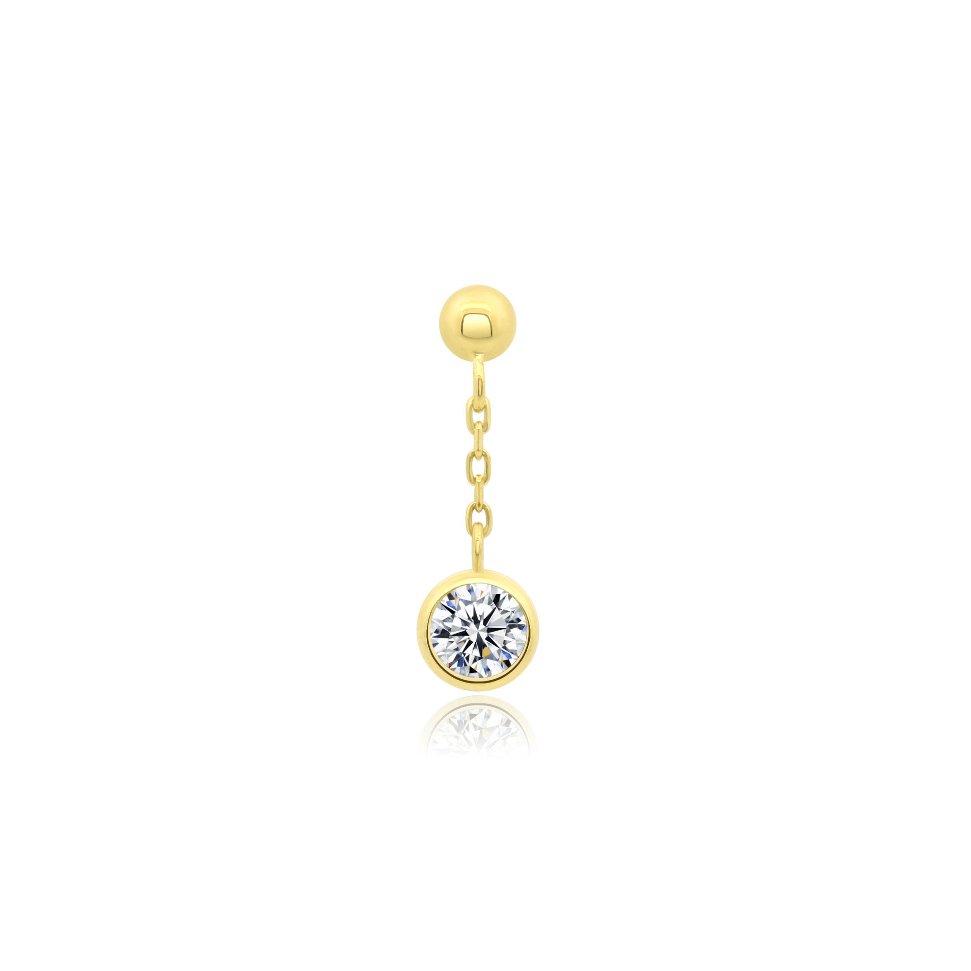 Pristine 14k Gold Threadless End with Bezel Set CZ – EPOCH