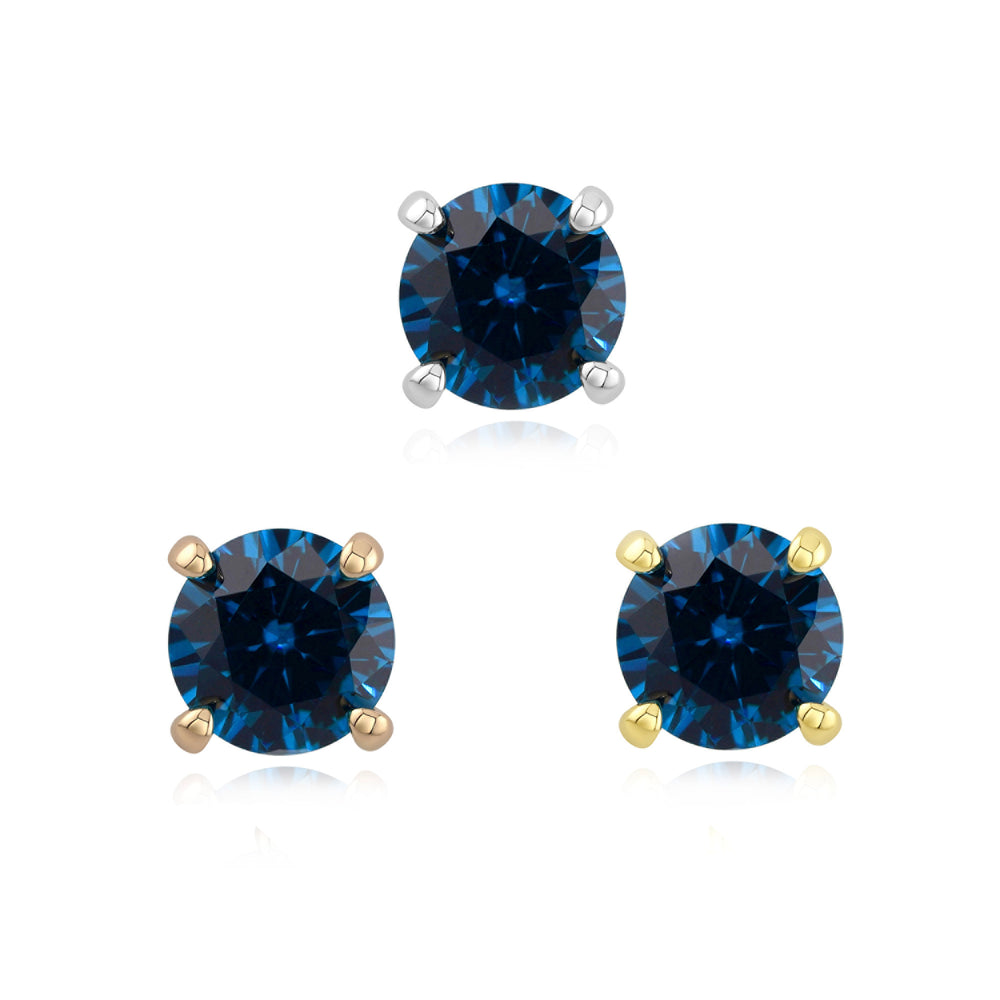 4 Prong Cubic Zirconia - Blue Topaz