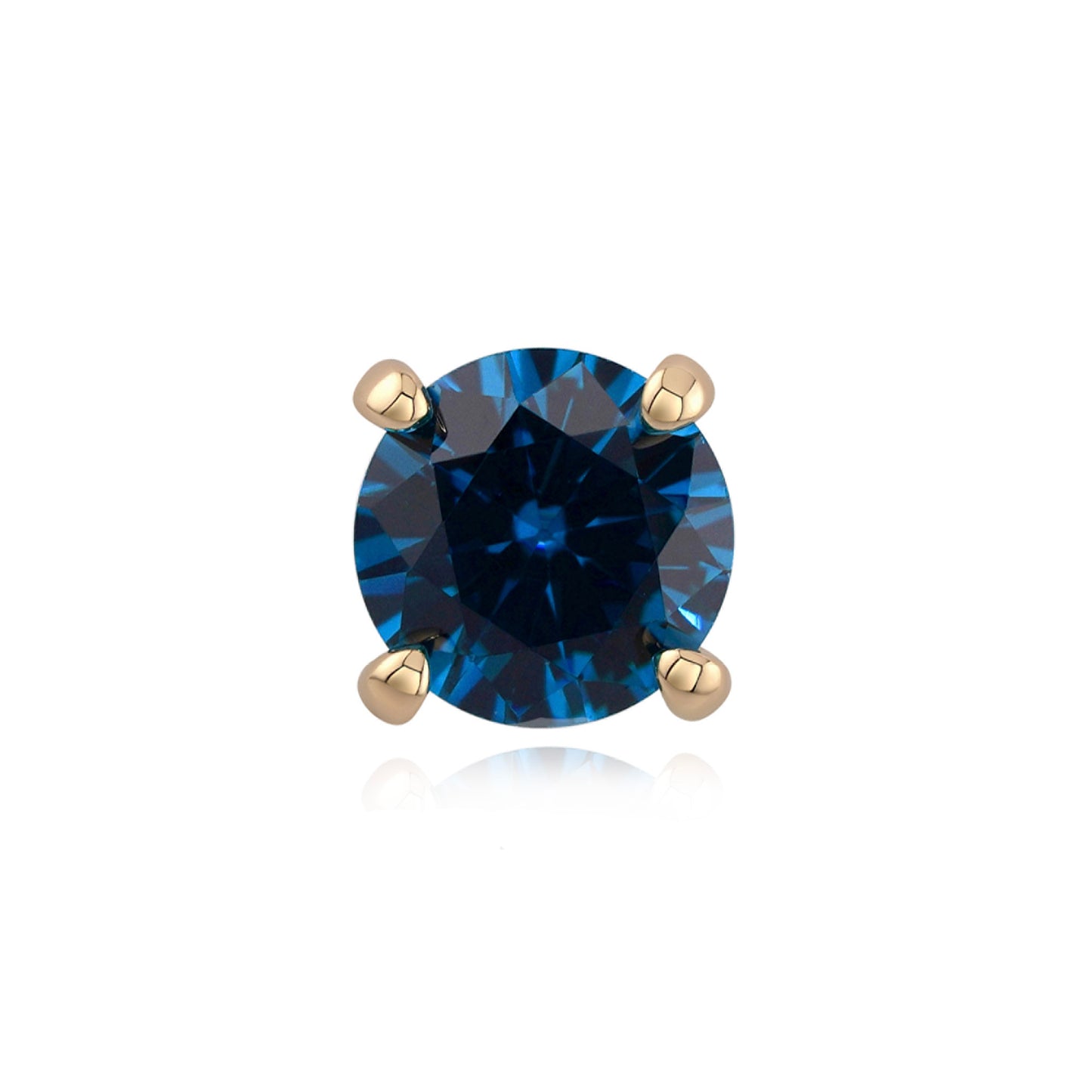 4 Prong Cubic Zirconia - Blue Topaz