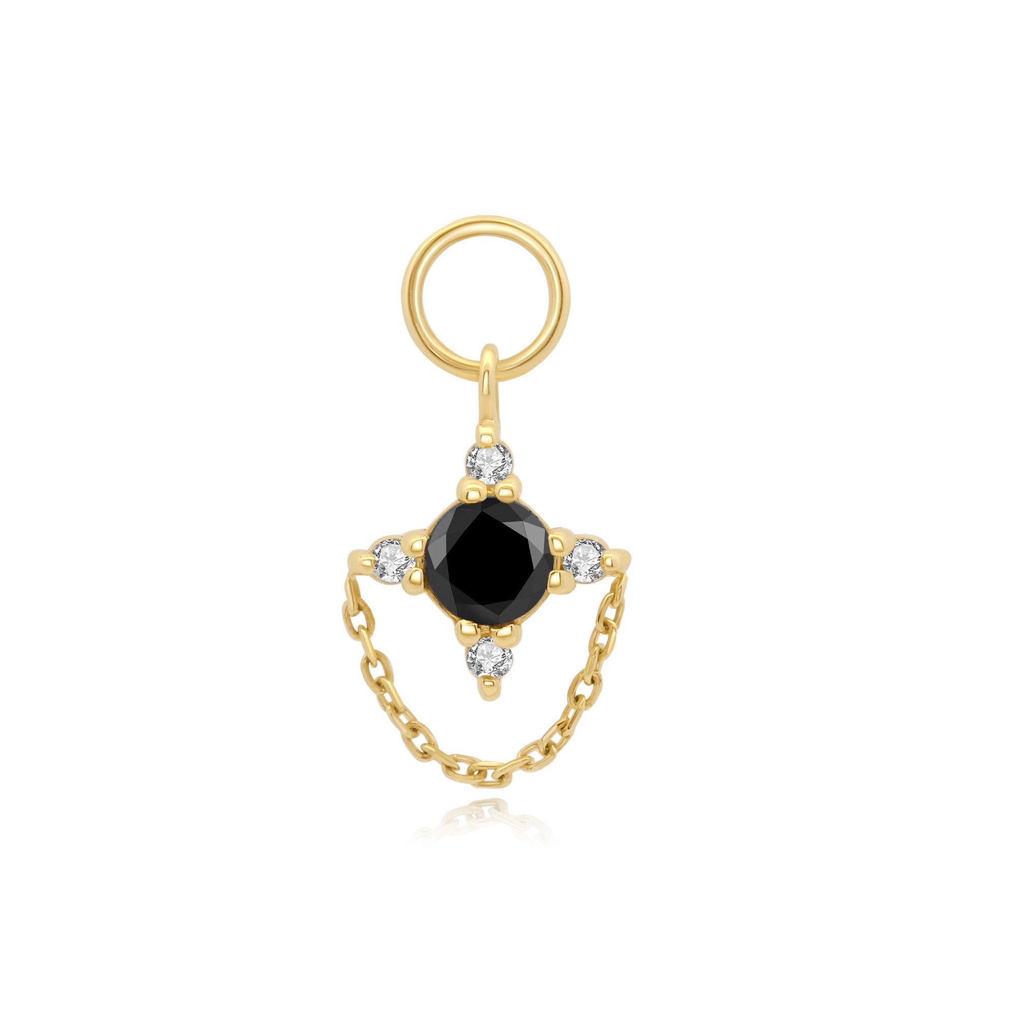 Noctis Charm – 14k Gold Black Onyx Piercing Jewelry – EPOCH BODY