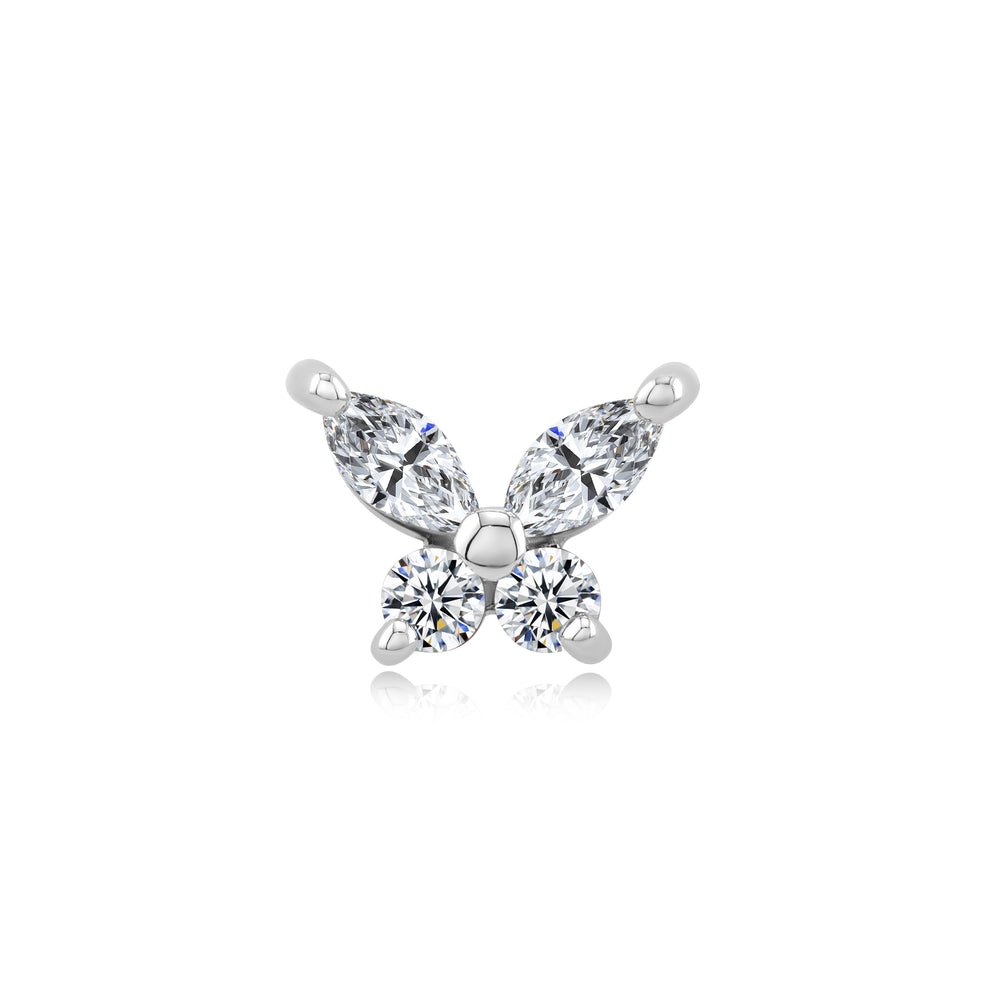 Threadless Piercing End Butterfly Threadless End in 14k Gold | Piercing Jewelry – EPOCH BODY ...