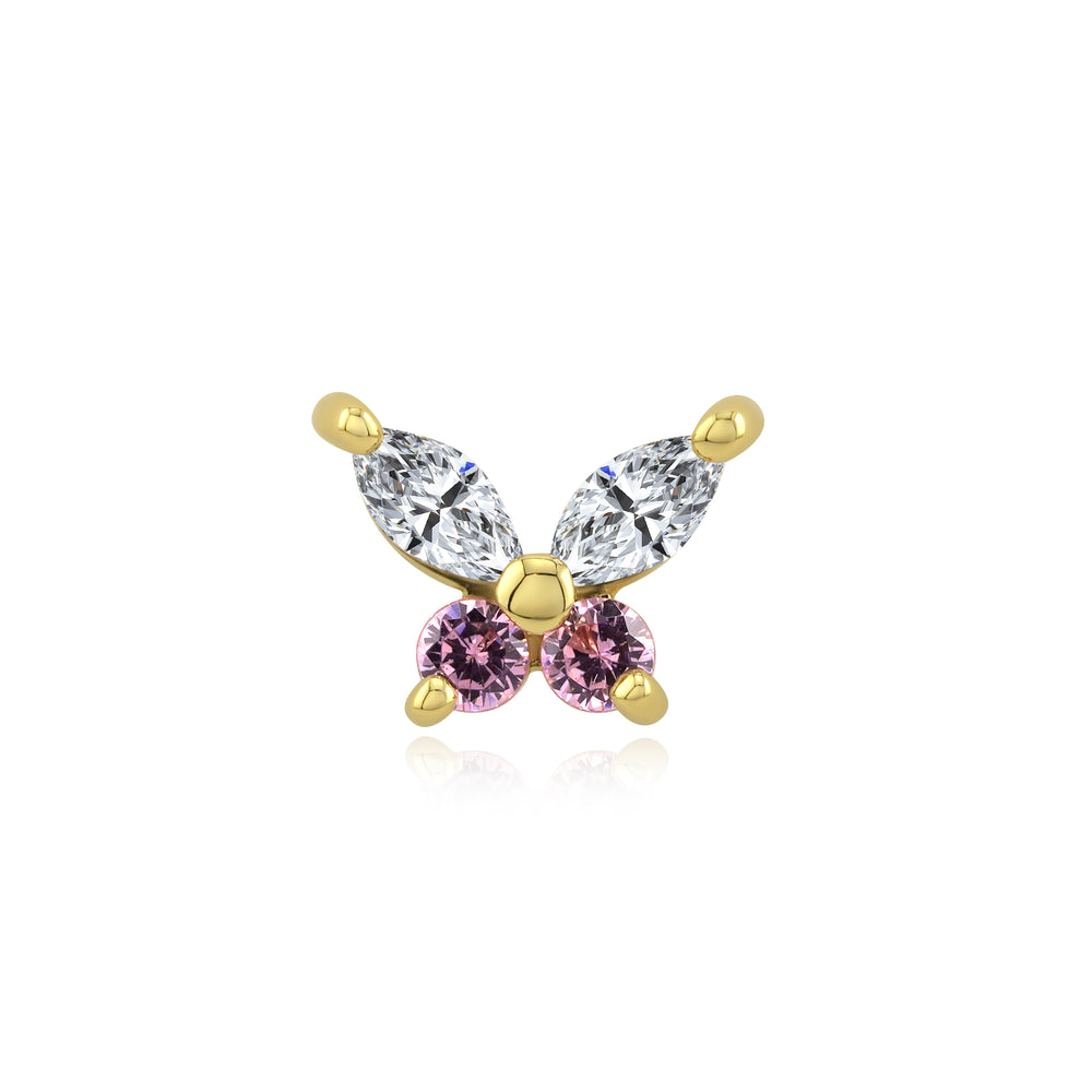 Threadless Piercing End Butterfly Threadless End in 14k Gold | Piercing Jewelry – EPOCH BODY ...