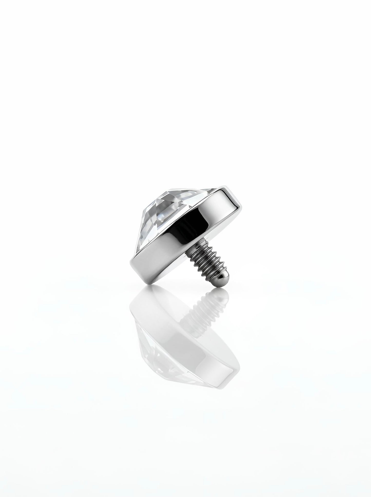 Titanium Flat Gem - Threaded End