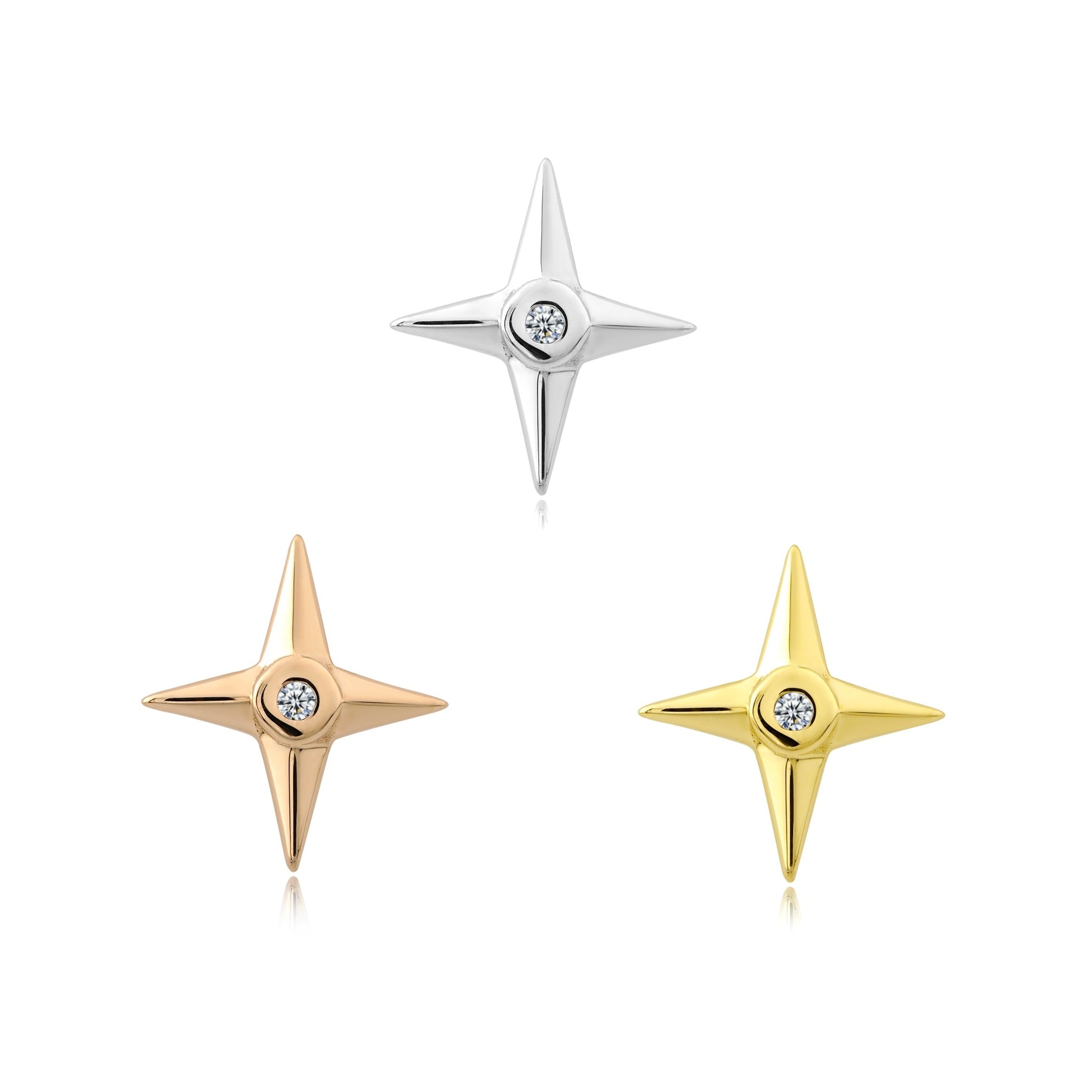 Ninja Star 14k Gold Threadless End | Piercing Jewelry – EPOCH BODY