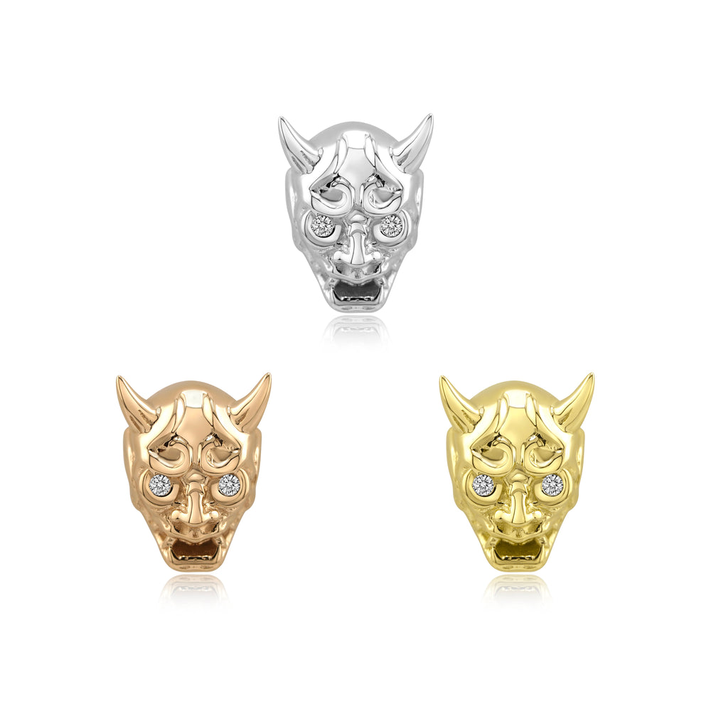 14k gold Japanese mask threadless end for body piercing