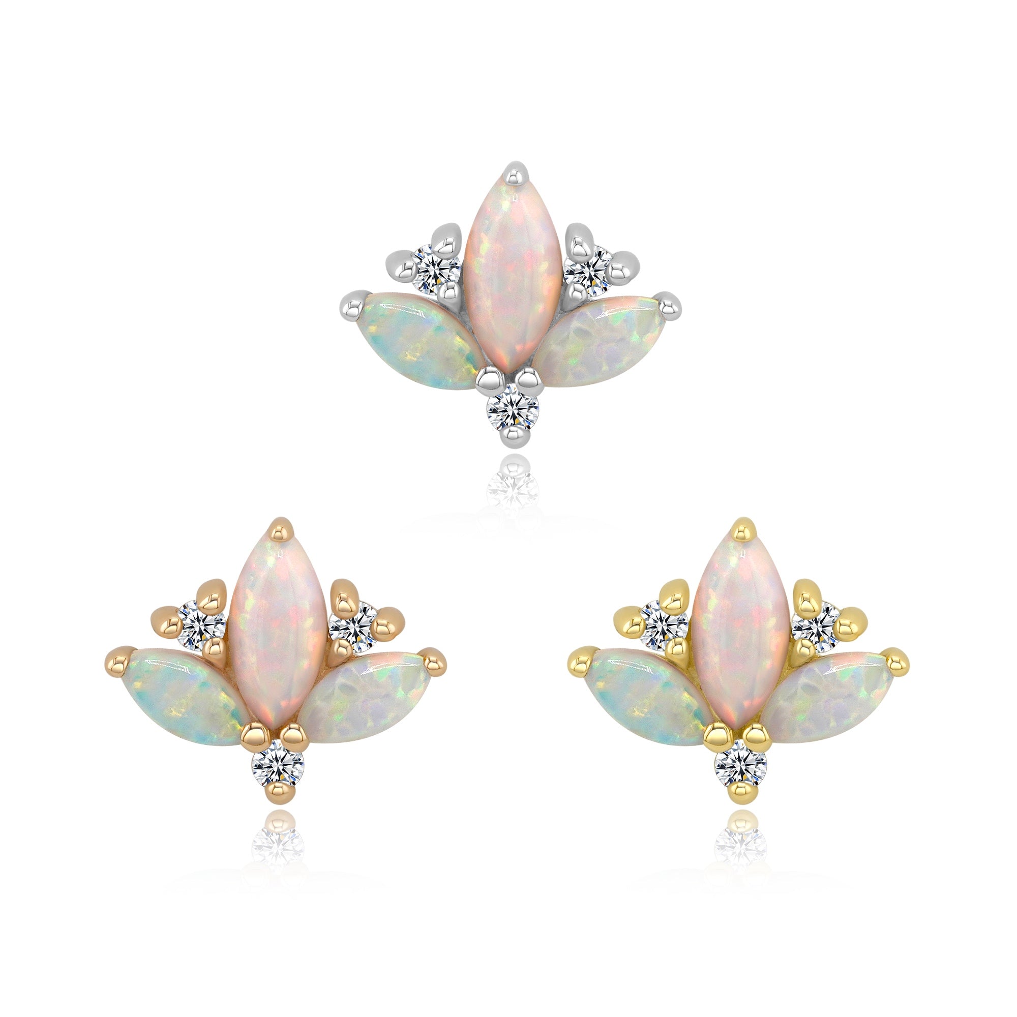 Kamala Lotus Threadless End in 14k Gold | Opal Piercing – EPOCH