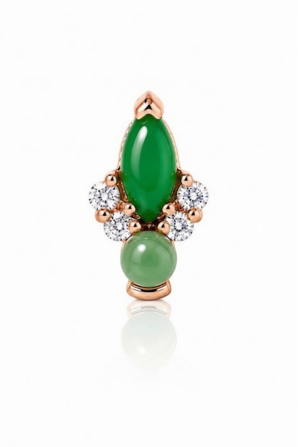 Laurel Threadless End – 14k Solid Gold