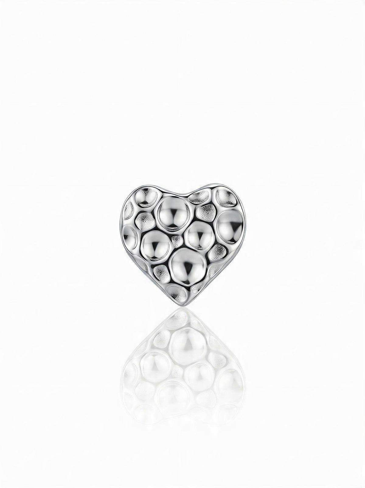 Titanium Hammered Heart
